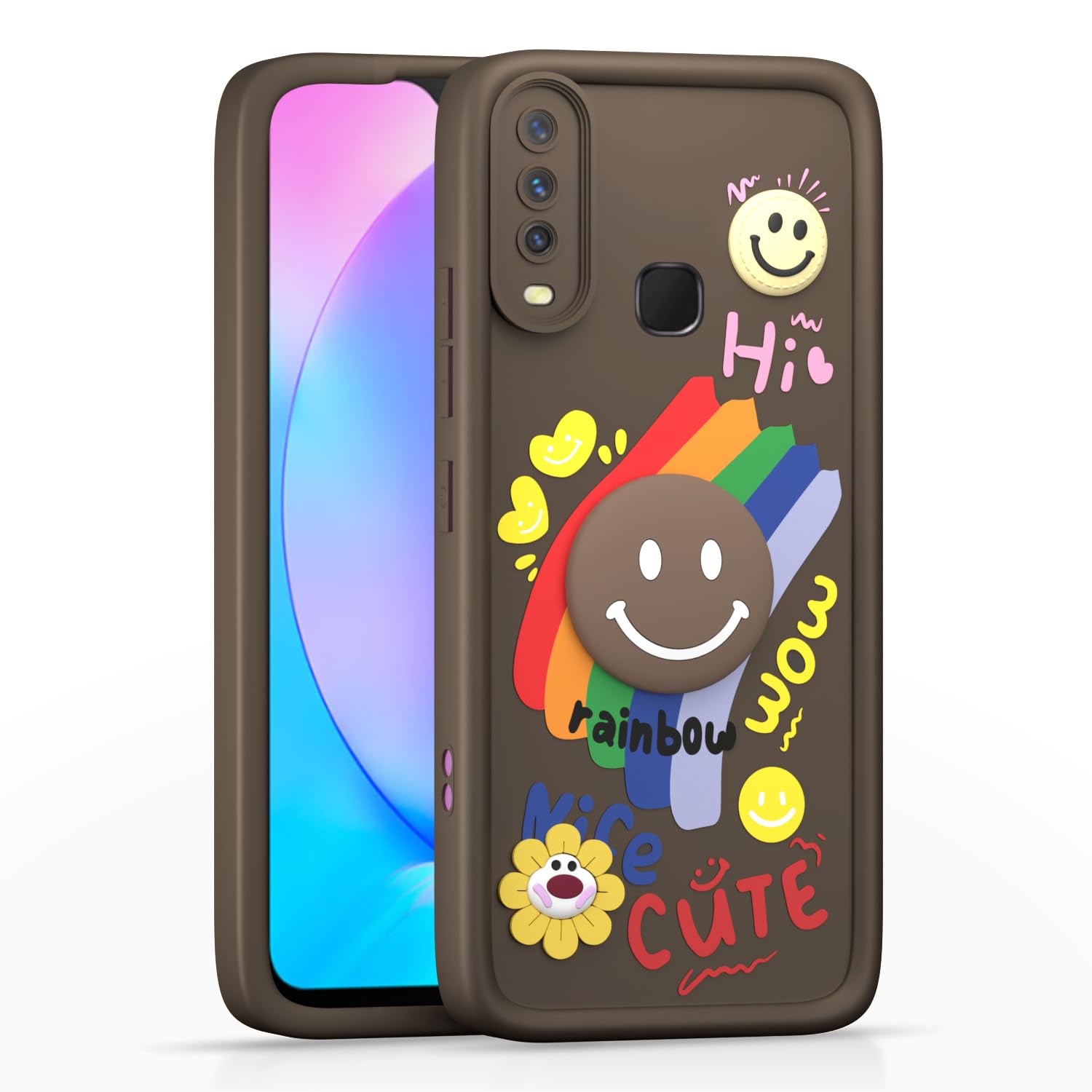 Brown mobile back cover for Vivo Y12/Y15/Y17/U10 – Pikkme
