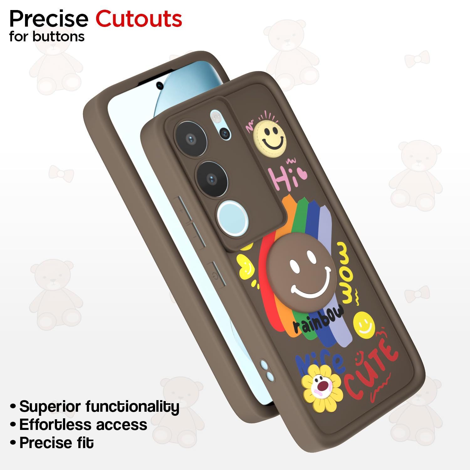 Pikkme Vivo V29/V29 Pro 5G Soft Silicone brown back cover – photo 6