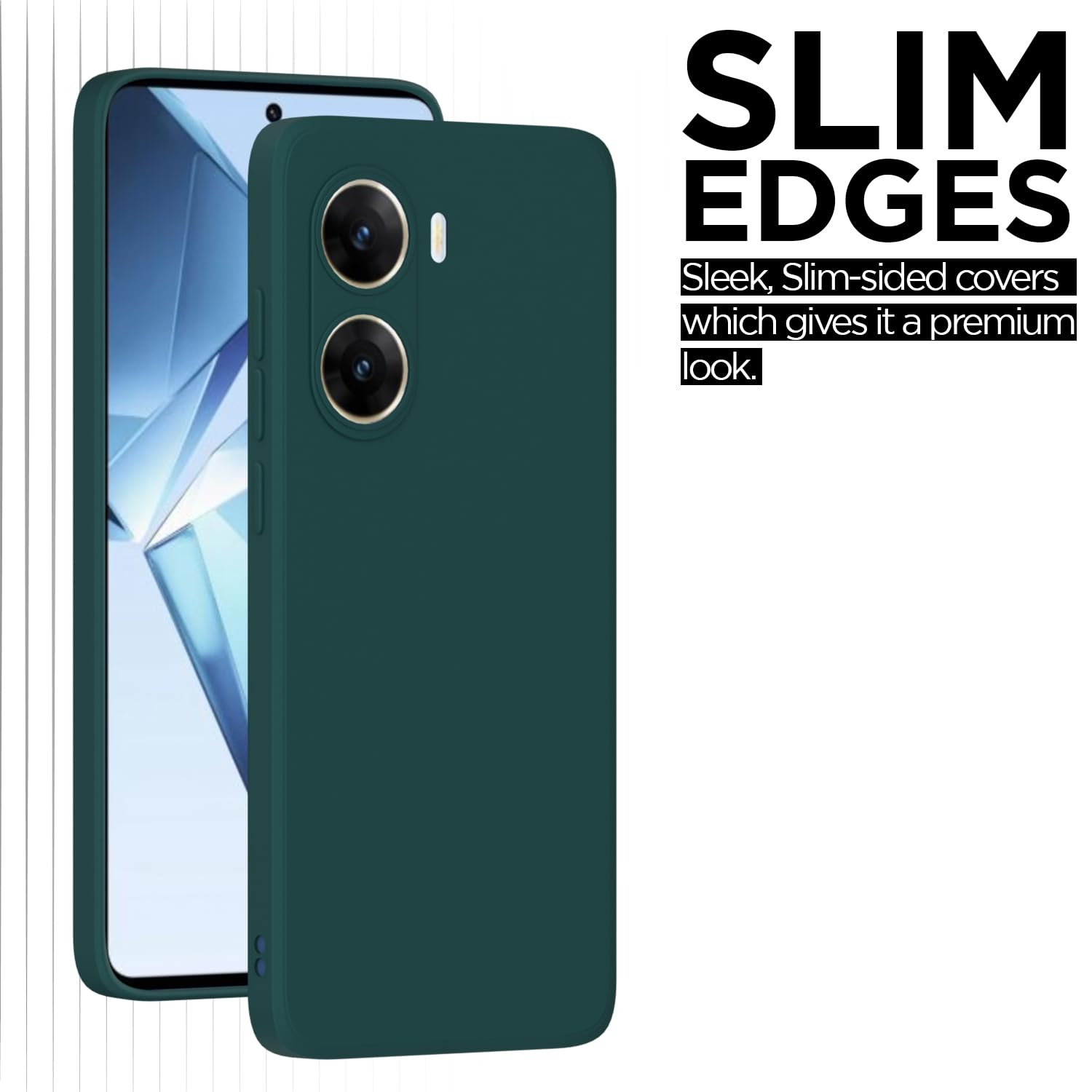 Pikkme Vivo V29e 5G Soft Matte Silicone Shockproof Case (Green)