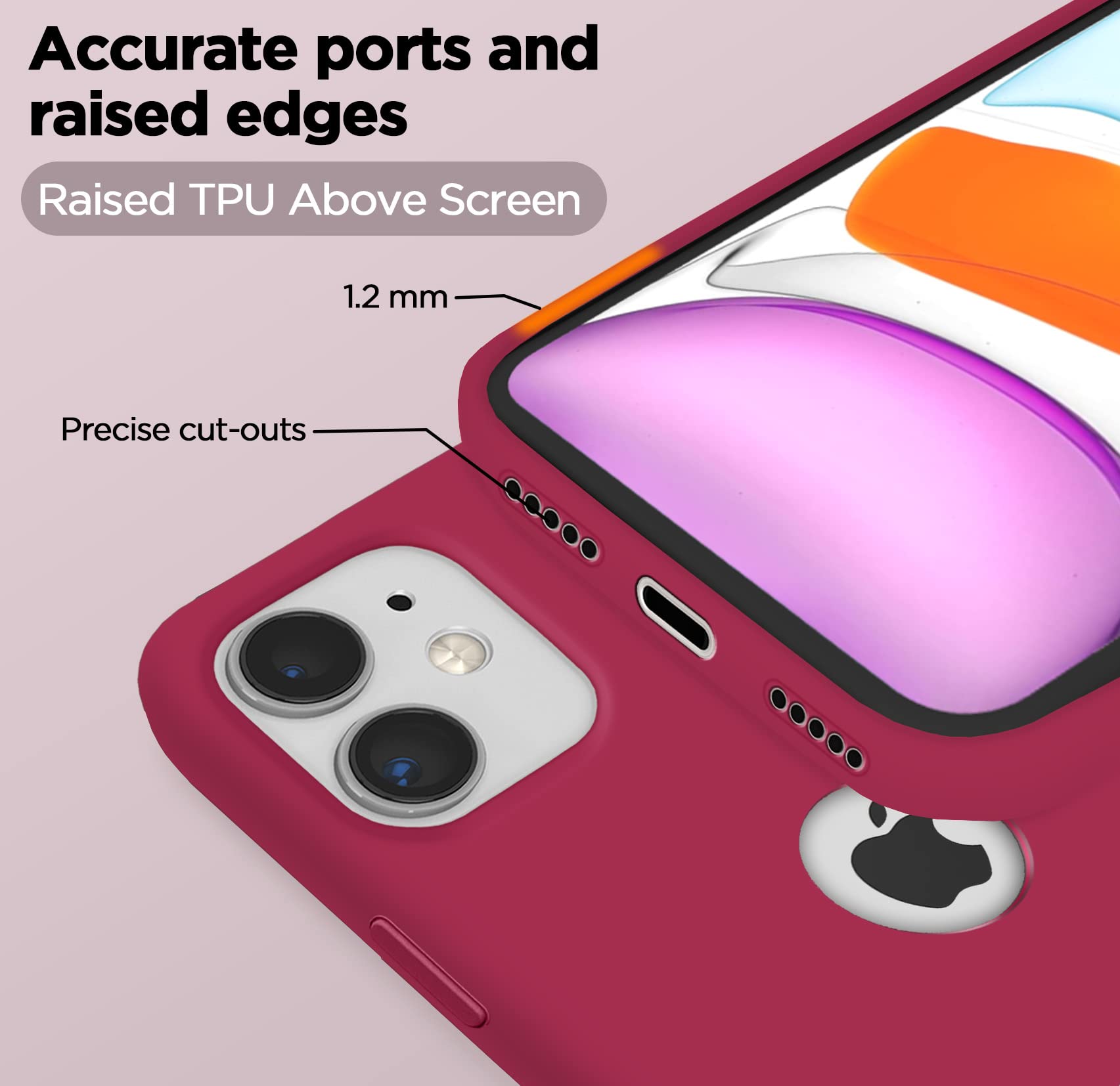 Maroon Soft Silicone mobile back cover for iPhone 11 – Pikkme – photo 6