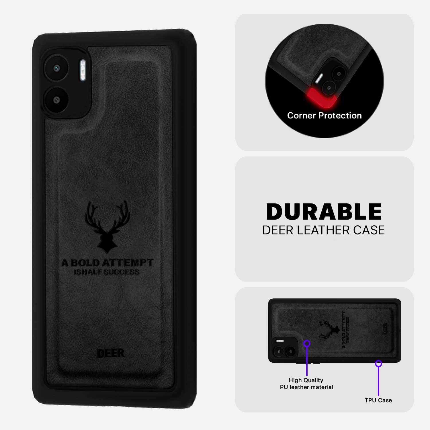 Redmi A1/A2 mobile back cover in black by Pikkme – photo 5