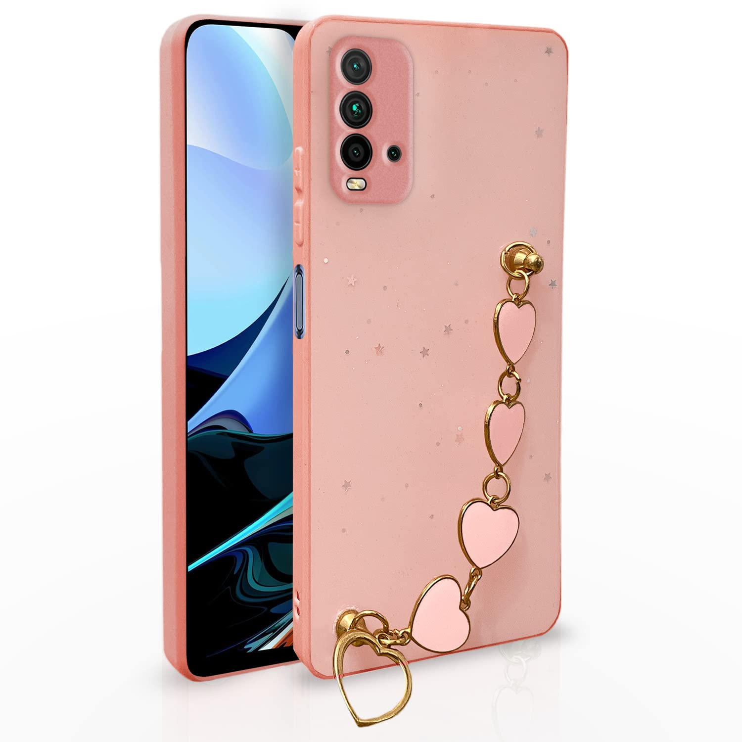 Pikkme Mi Redmi 9 Power Chain Back Coverr (Pink)