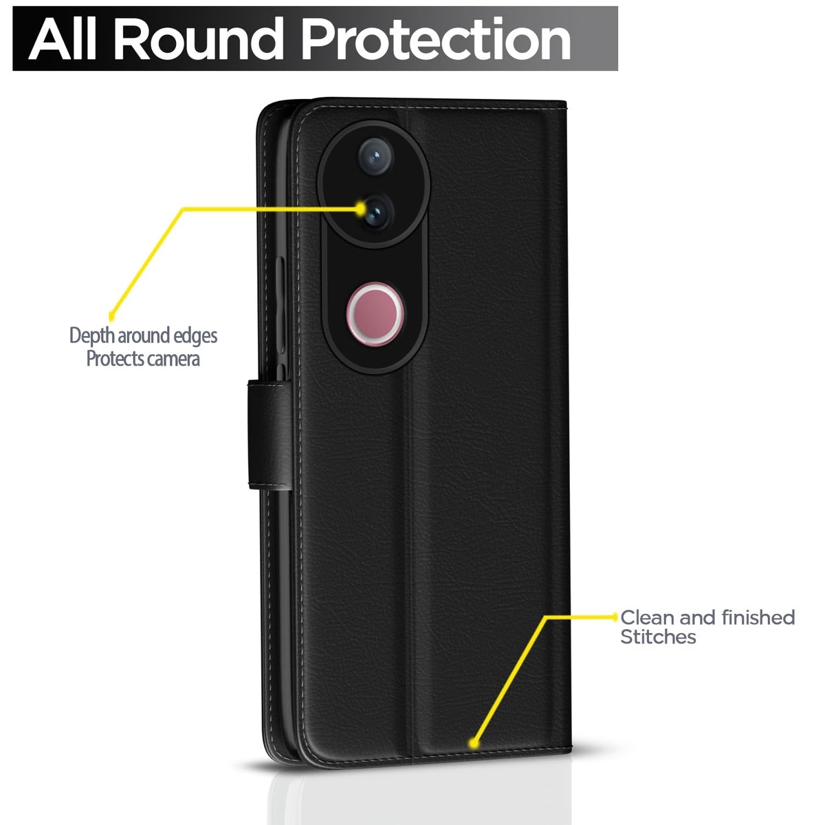 Pikkme black Button flip cover for iQOO Z10R/Vivo V50/V50e/Vivo T4R 5G – photo 4