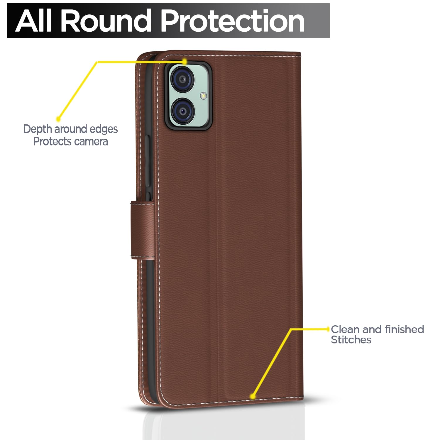 Tan Wallet flip cover for Samsung M04/F04/A04e – Pikkme – photo 4