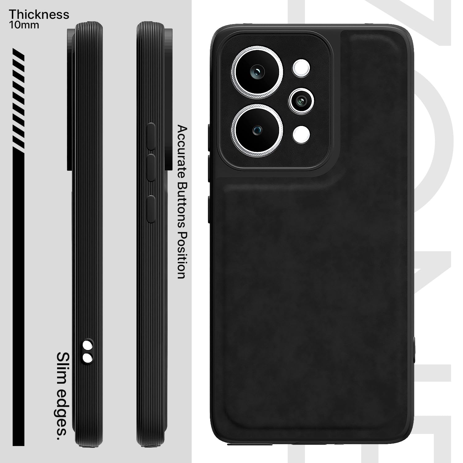 Pikkme black Leather back cover for Realme P4 Power 5G – photo 3