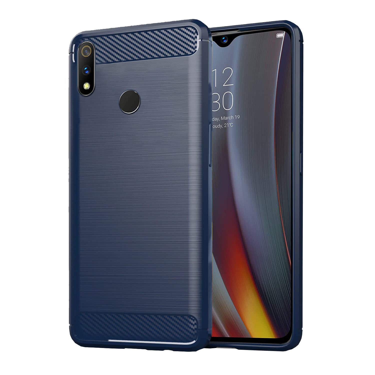 Oppo Realme 3 Pro Hybrid Carbon Fiber Back Cover - Blue