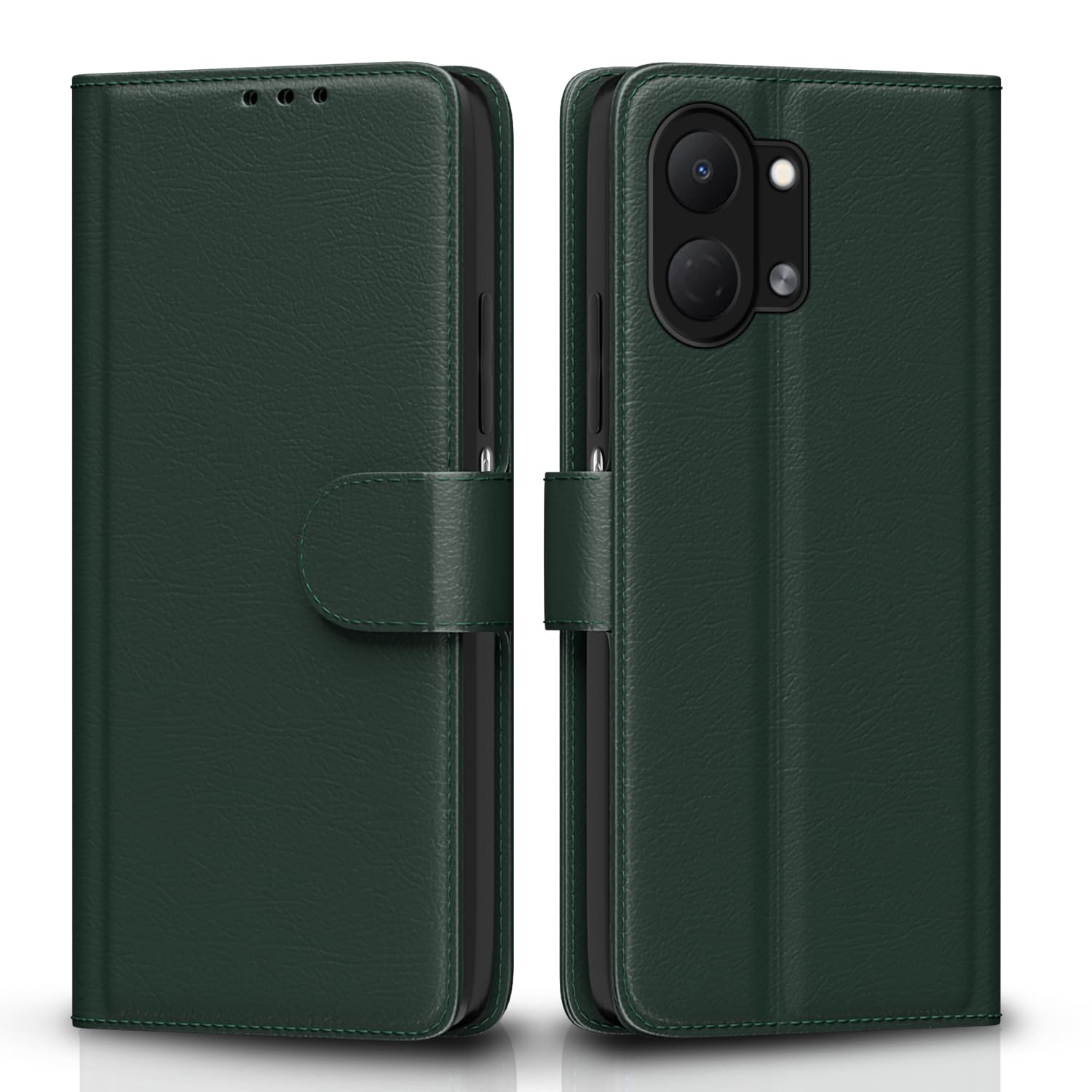 Tecno Spark Go 3 Wallet mobile flip cover in green by Pikkme