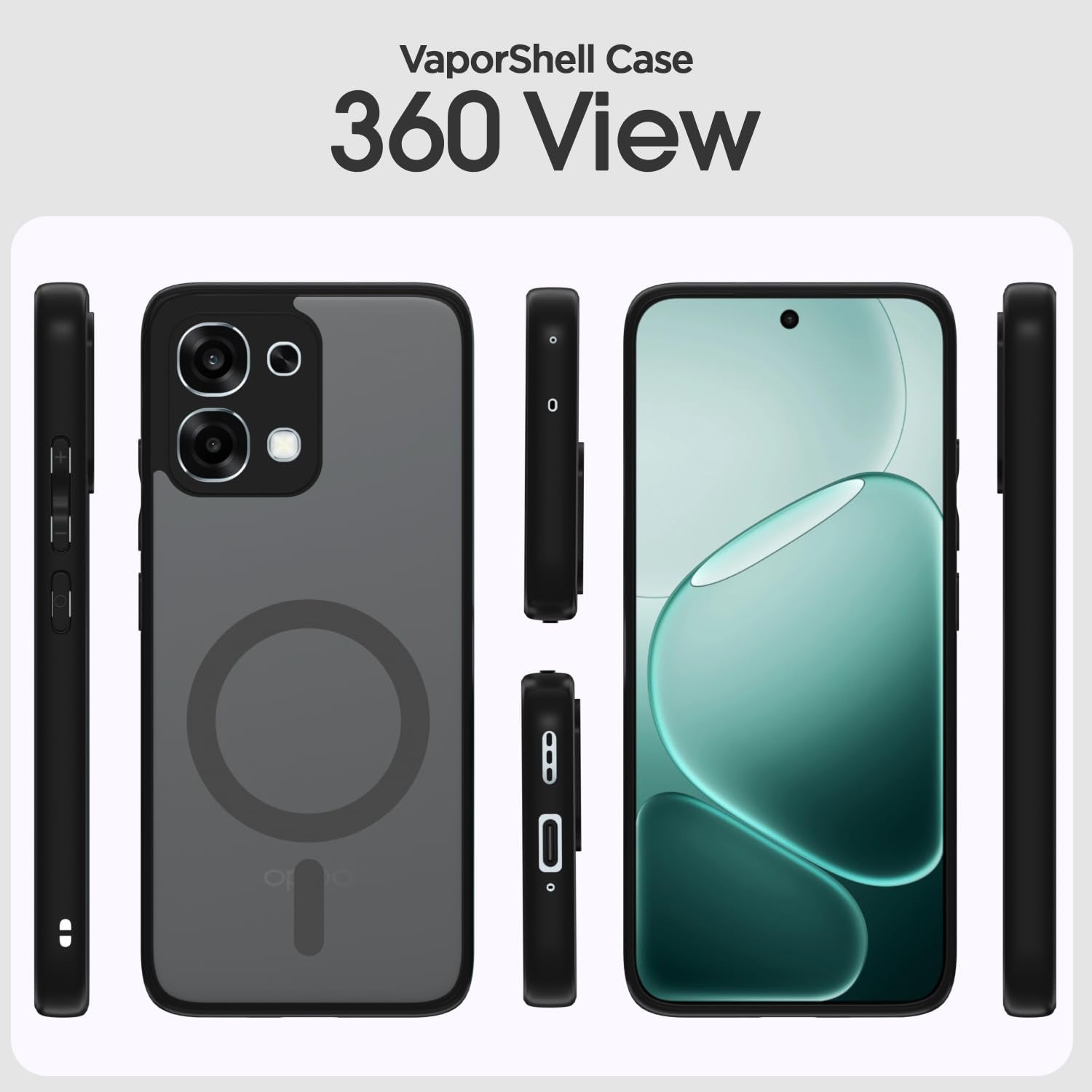 Oppo F31/F33 5G mobile back cover in black smoke mag-safe by Pikkme – photo 2