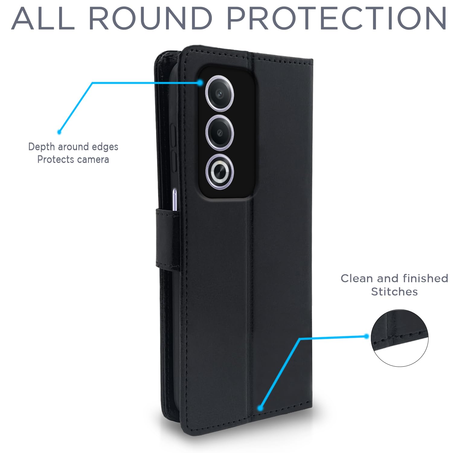 Oppo A3 Pro 5G flip case in black by Pikkme – photo 4