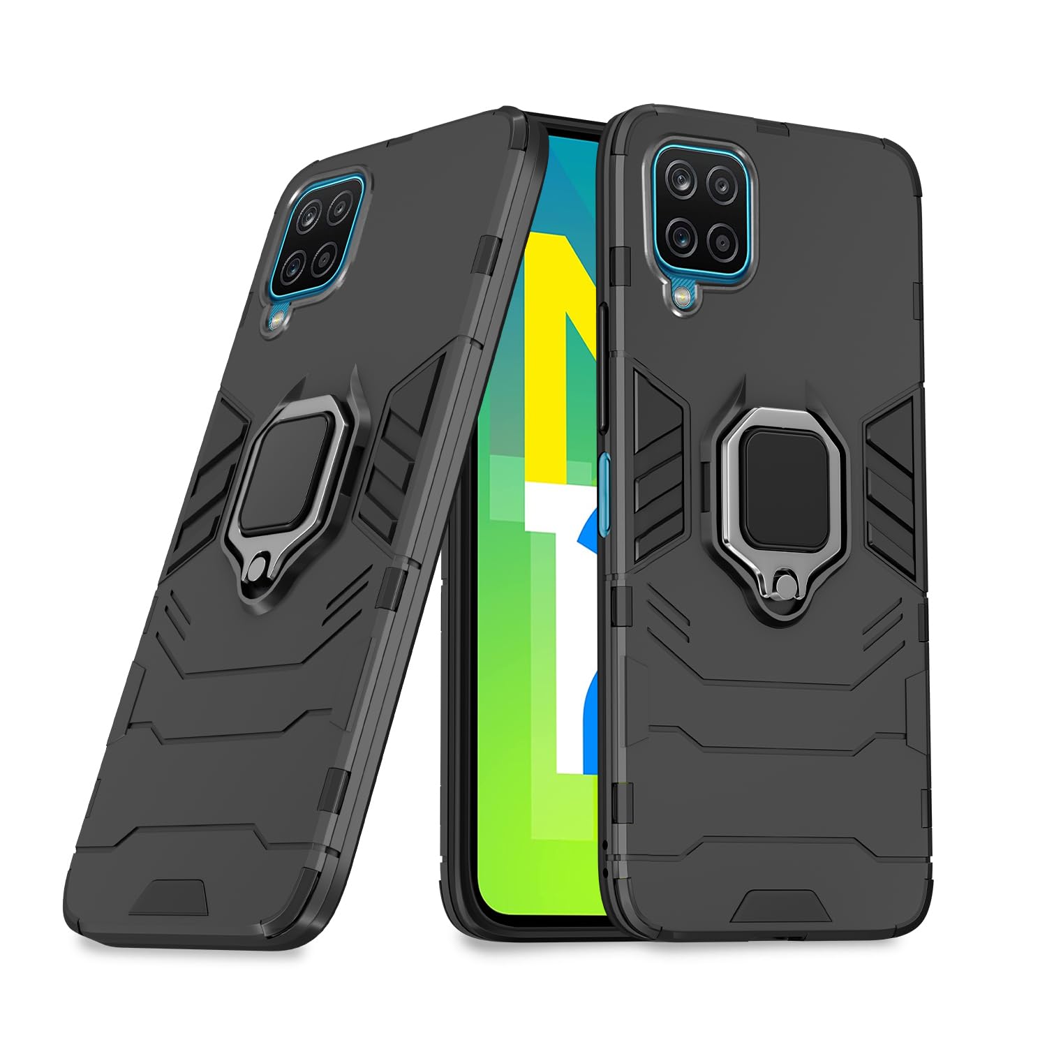 Samsung Galaxy M12 / F12 / A12 D5 Tough Armor Back Cover - Black