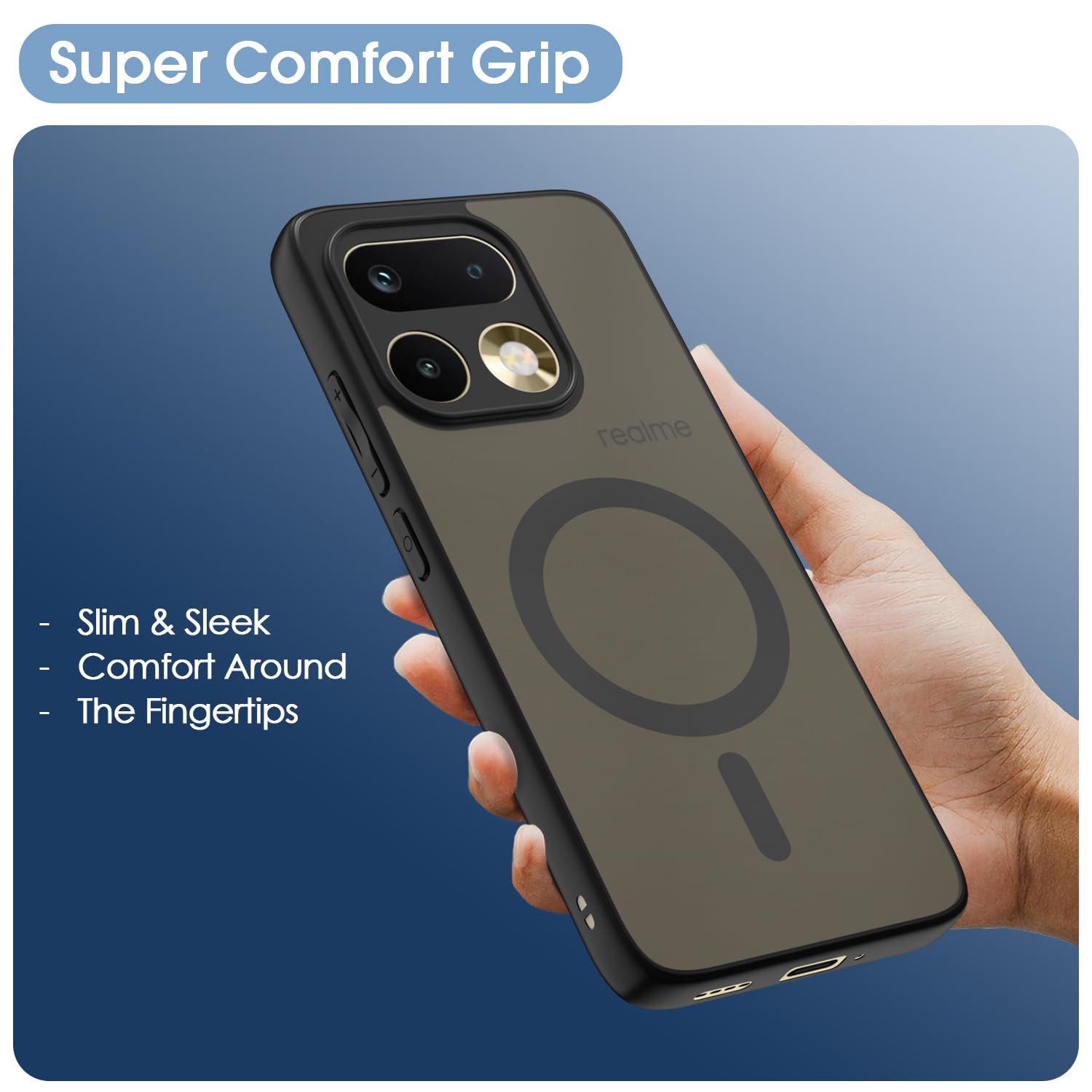 Realme 16 Pro Plus 5G phone cover in black smoke mag-safe by Pikkme – photo 6