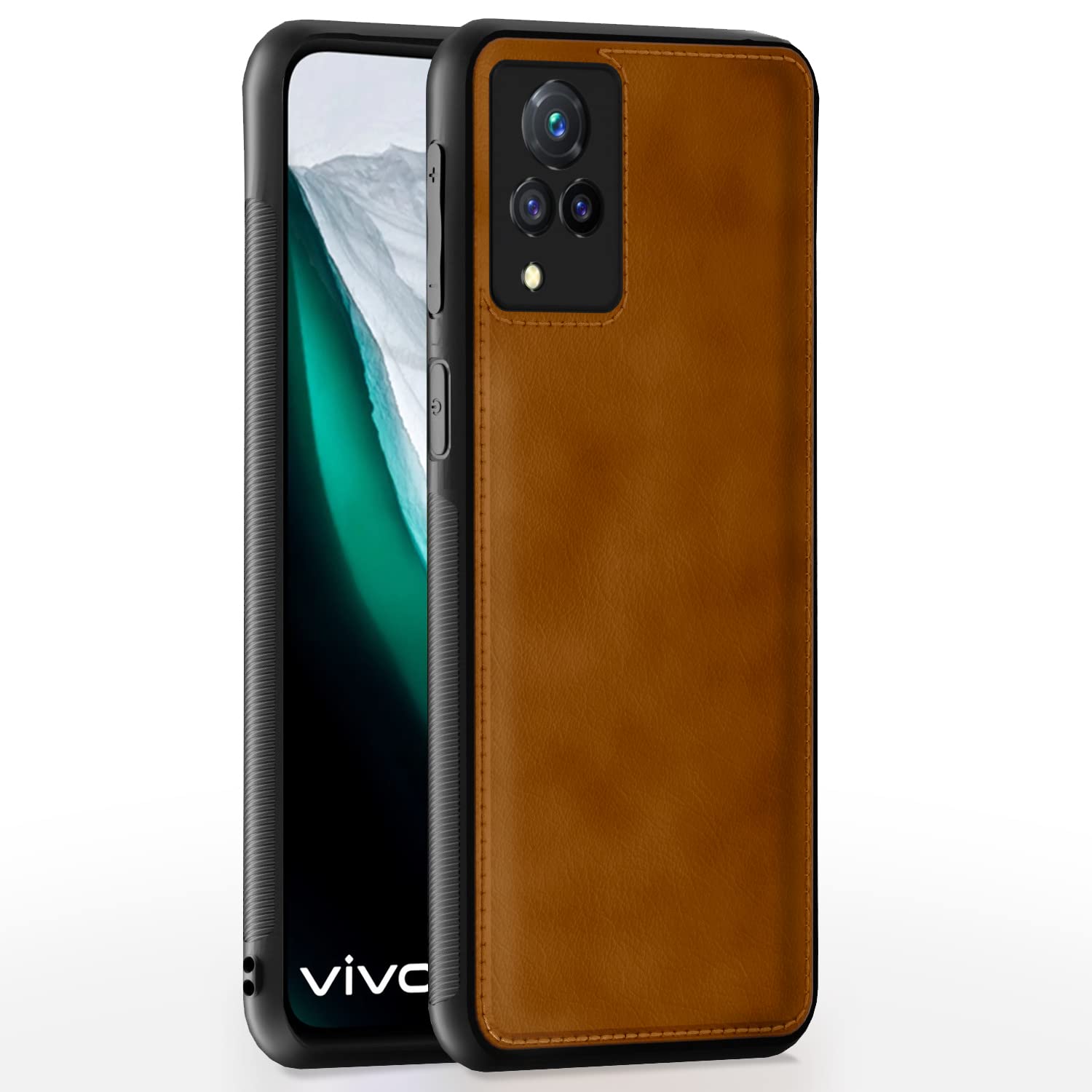Vivo V21 5G Leather Back Cover – Brown