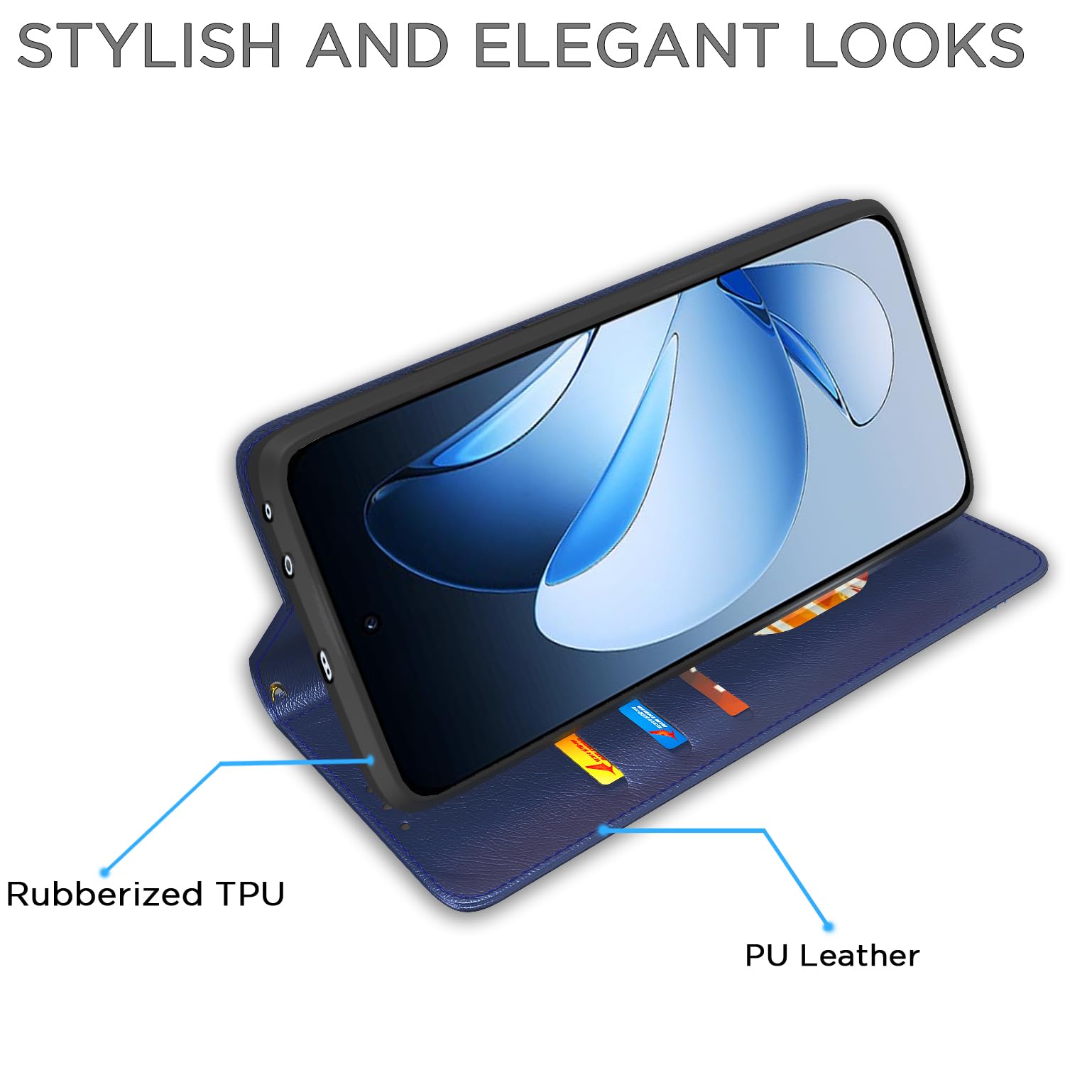 Pikkme Oppo Reno 13 5G Magnetic blue flip case – photo 5