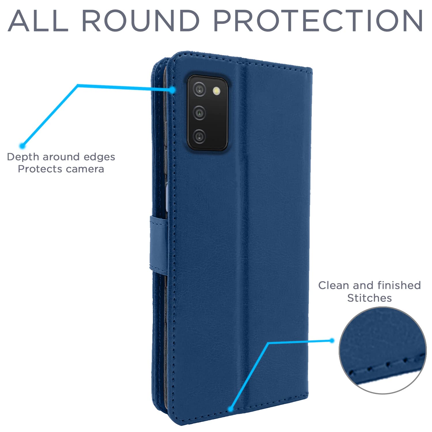 Pikkme Samsung Galaxy A03s Vintage Vintage Flip Cover Cover (Blue)