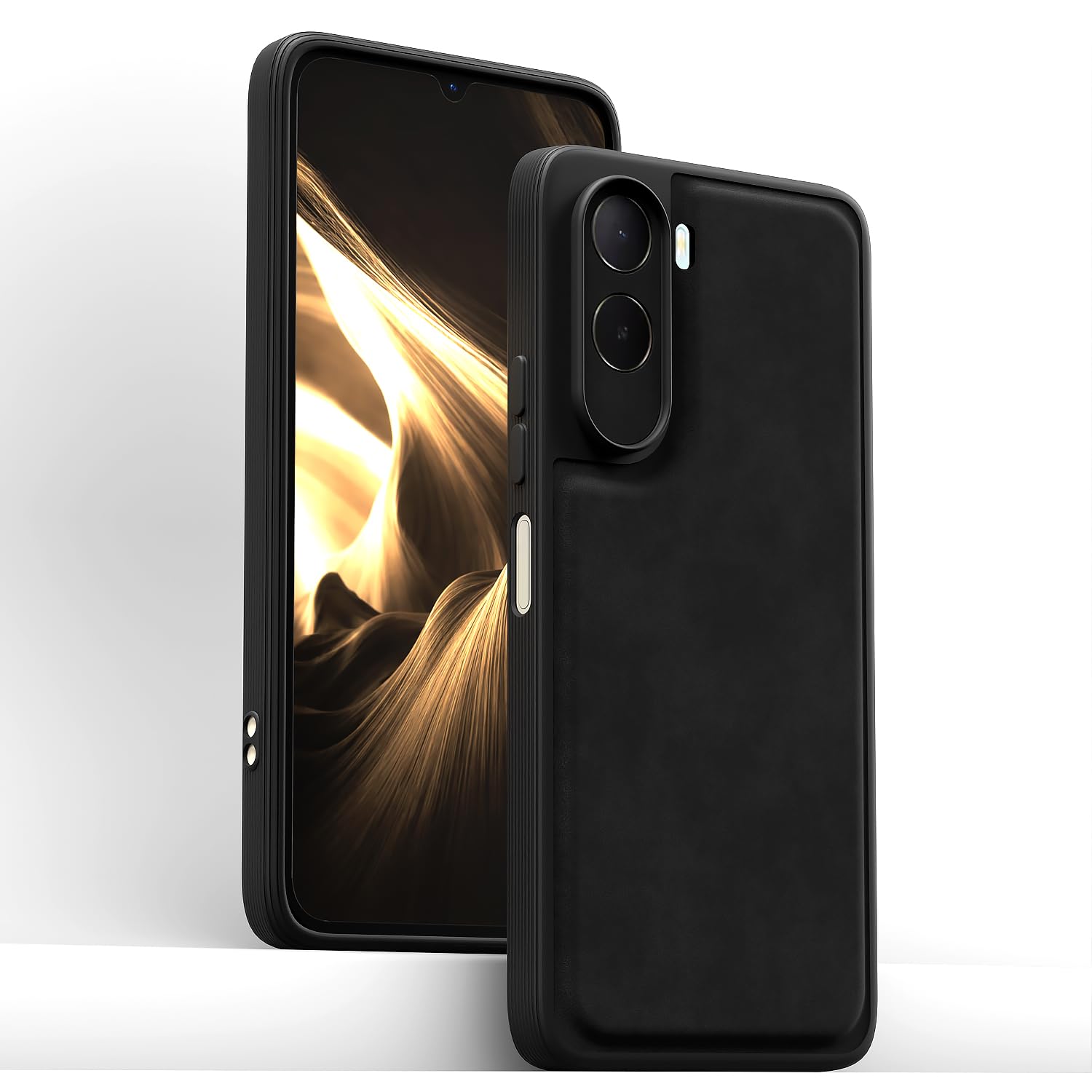 Pikkme black Leather back cover for Redmi A7 Pro/Poco C85x 5G – photo 2