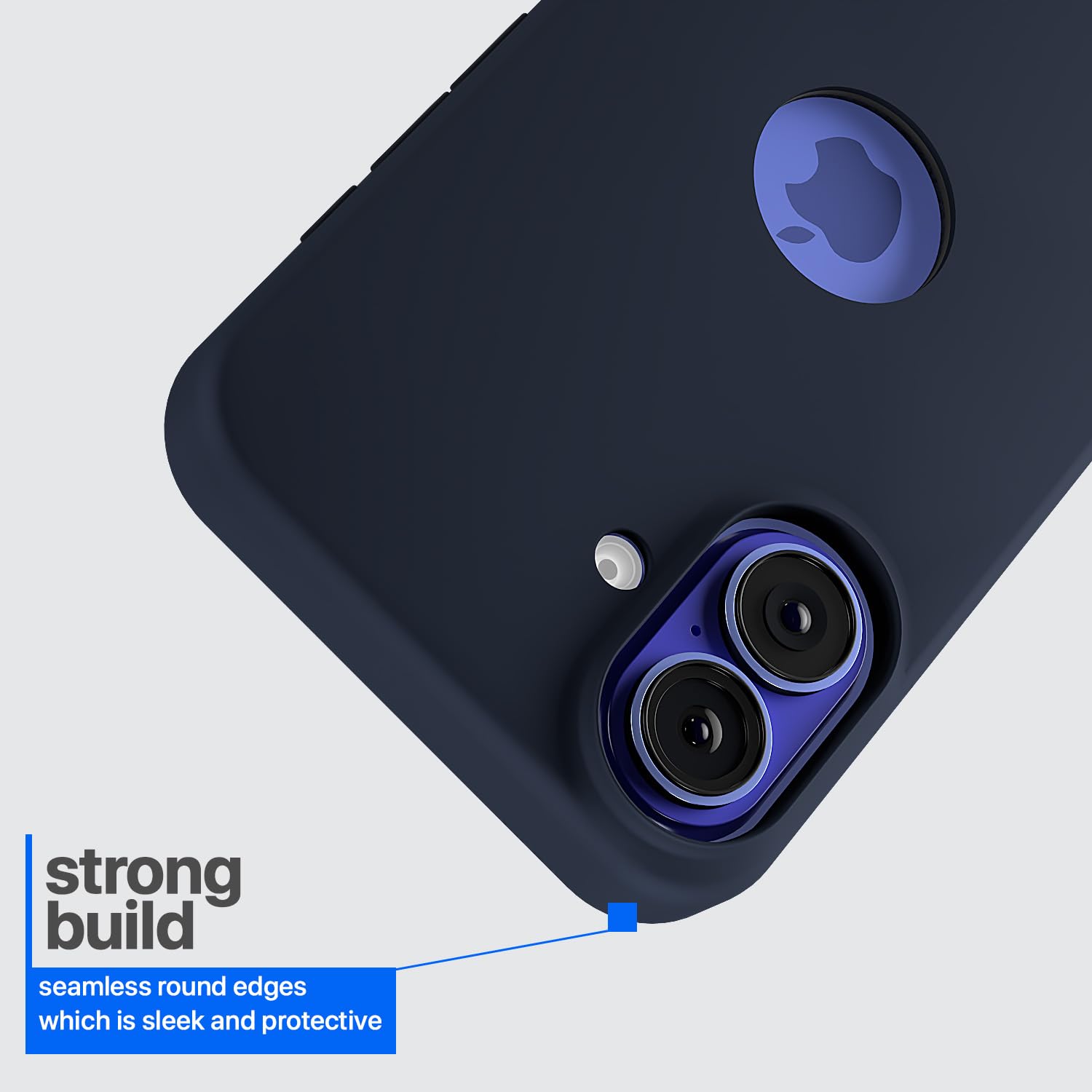 Pikkme iPhone 16 Super Soft Silicone Back Cover (Dark Blue)
