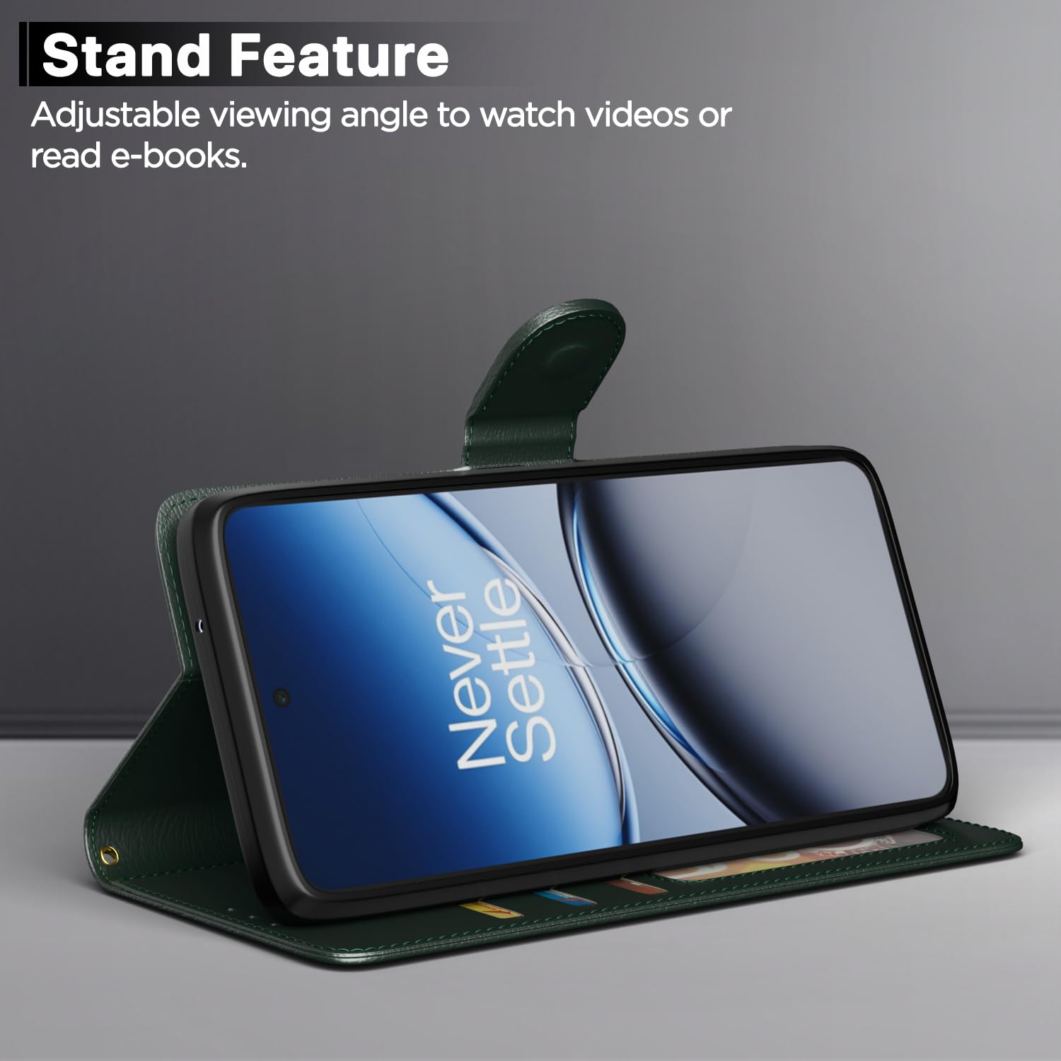 Green mobile flip cover for OnePlus Nord – Pikkme – photo 3