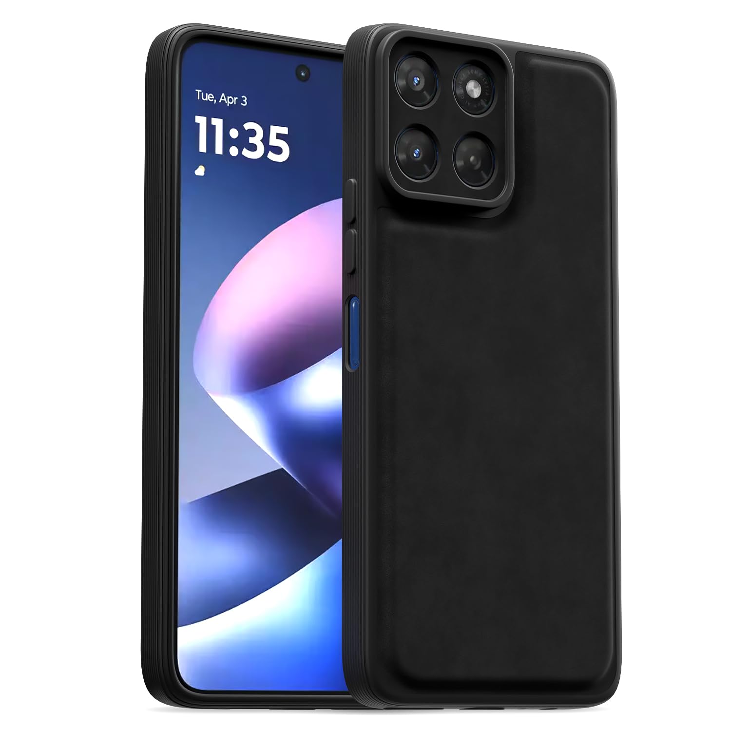 Pikkme Moto G37 5G Leather black phone cover