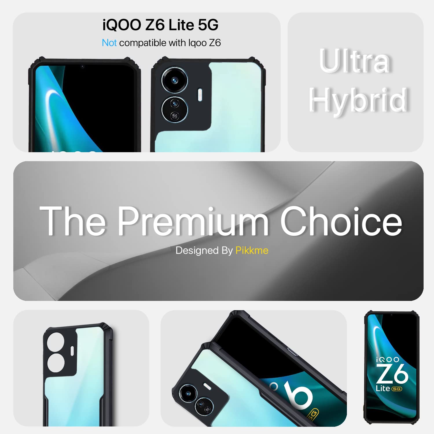 Pikkme iQOO Z6 Lite 5G Eagle Back Cover (Black)