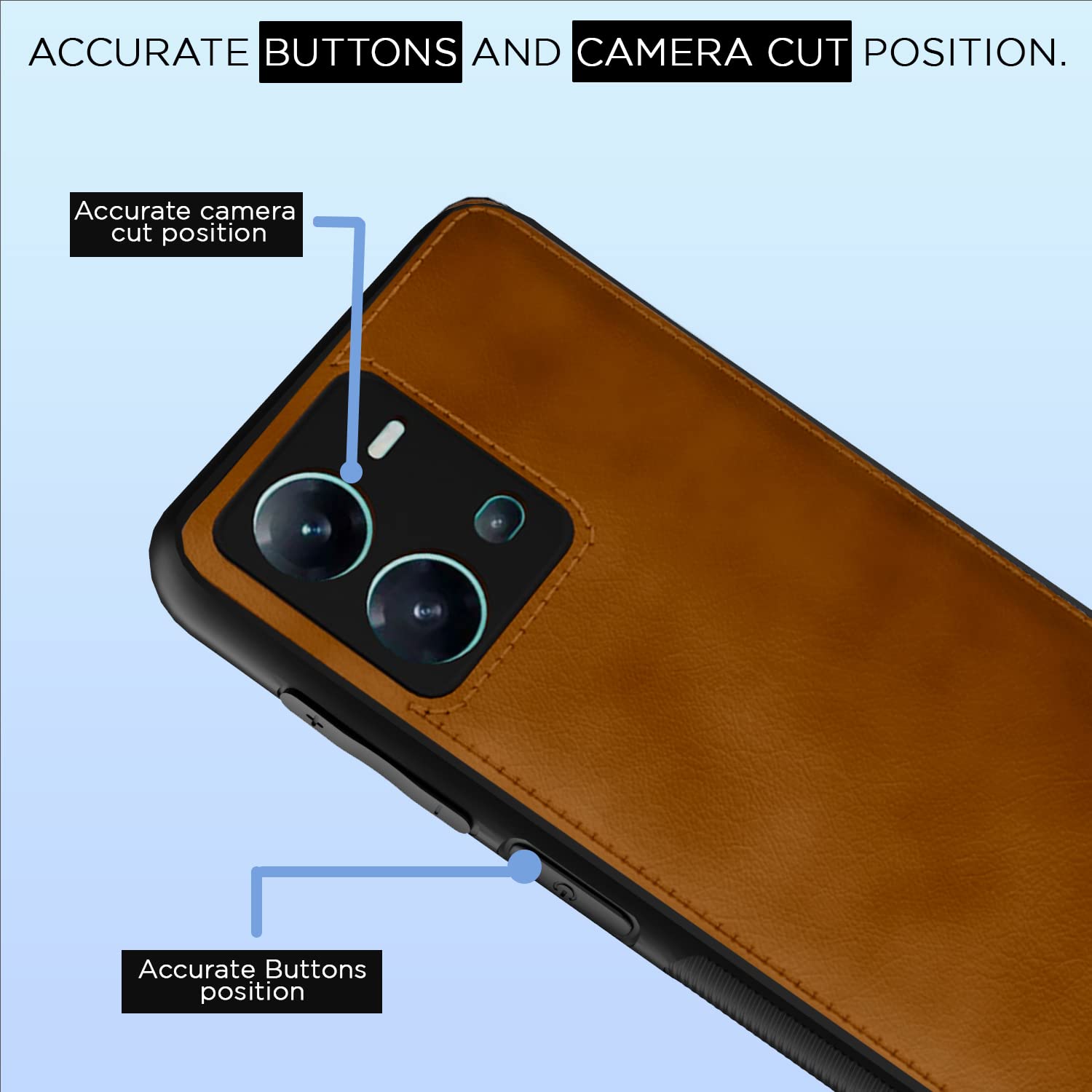 Vivo V25 5G Leather back cover in brown by Pikkme – photo 6