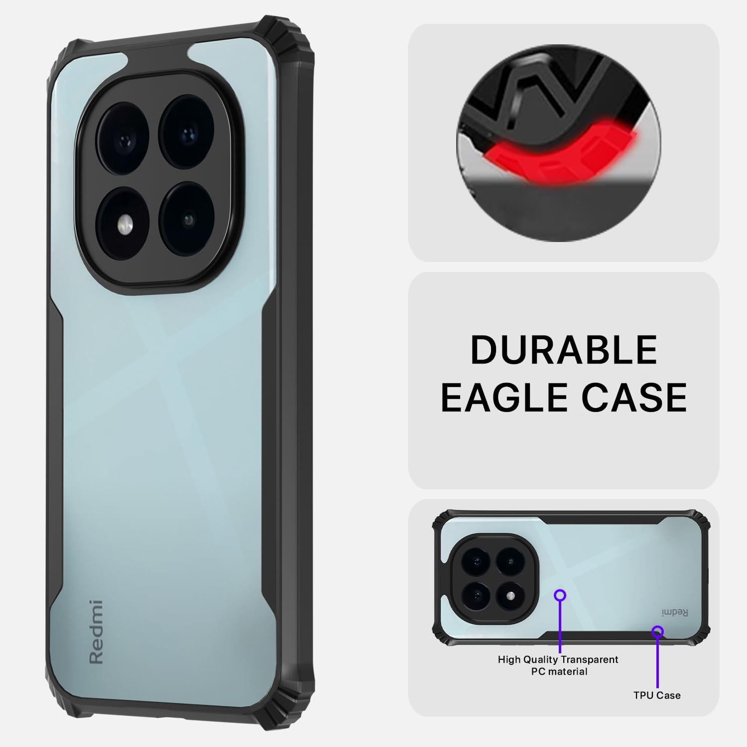 Pikkme Redmi Note 14 Pro/Note 14 Pro Plus 5G black phone cover – photo 5