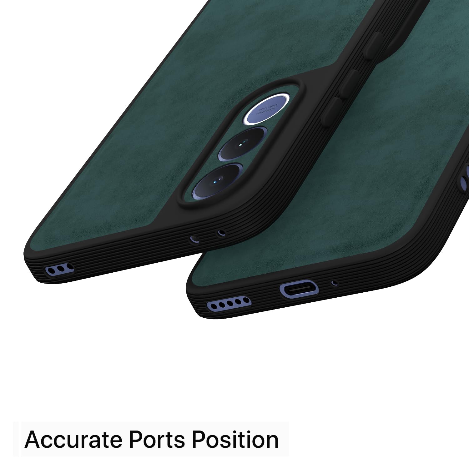 Pikkme green Leather mobile cover for Vivo V70 FE 5G – photo 4