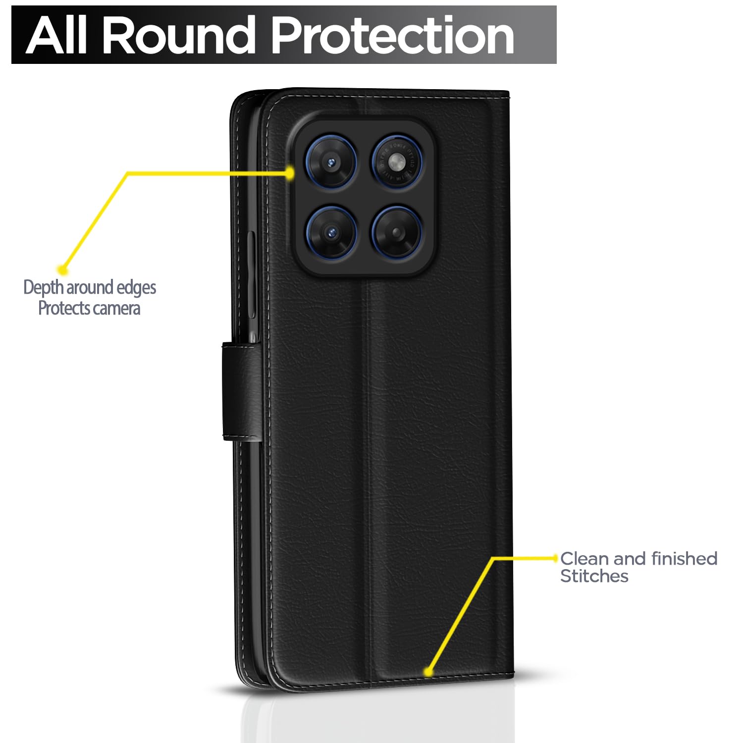 Pikkme Moto G37 Power 5G Wallet black flip case – photo 4
