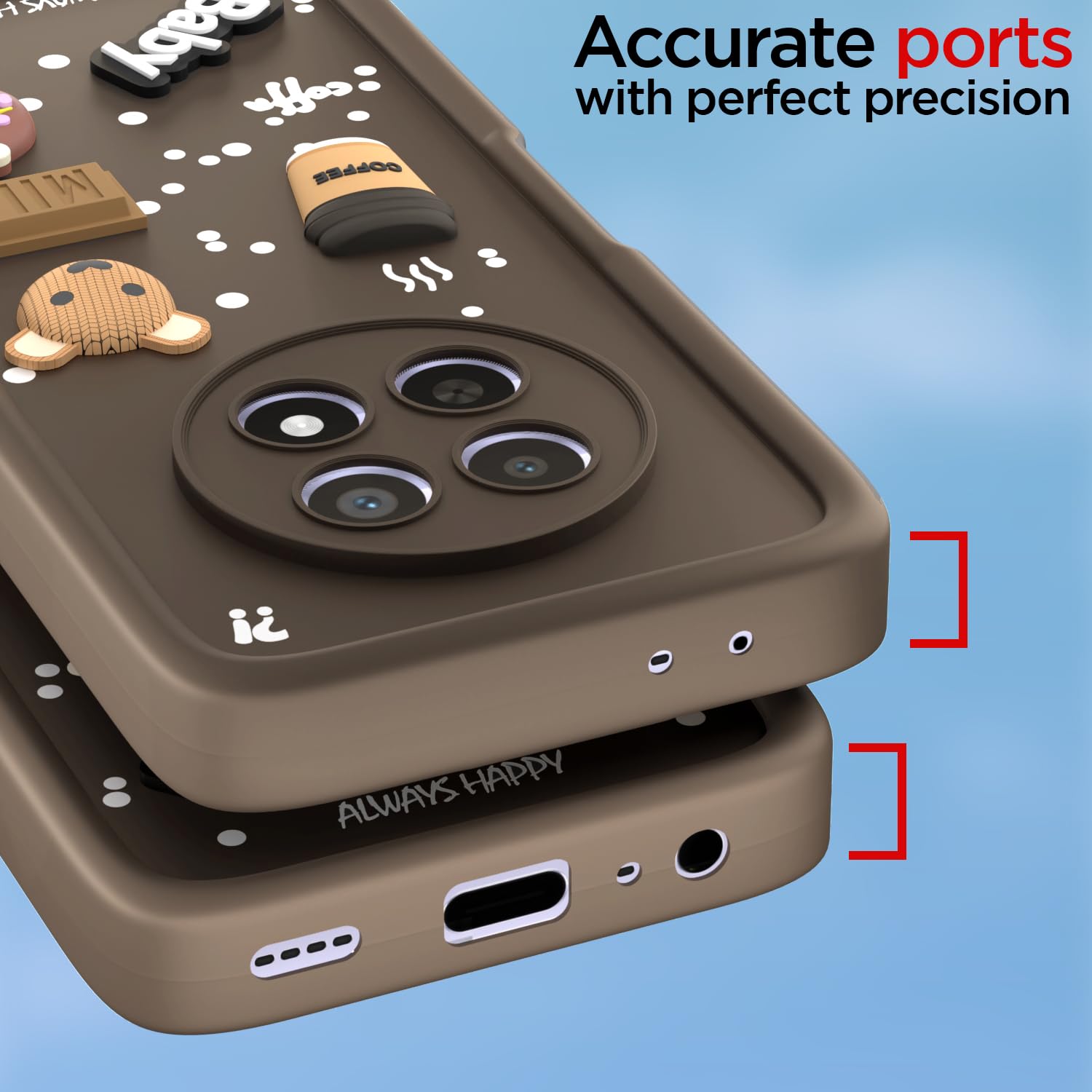 Pikkme brown Silicone back cover for Realme Narzo 70x 5G/N65/13/12/12X 5G/C65 – photo 4