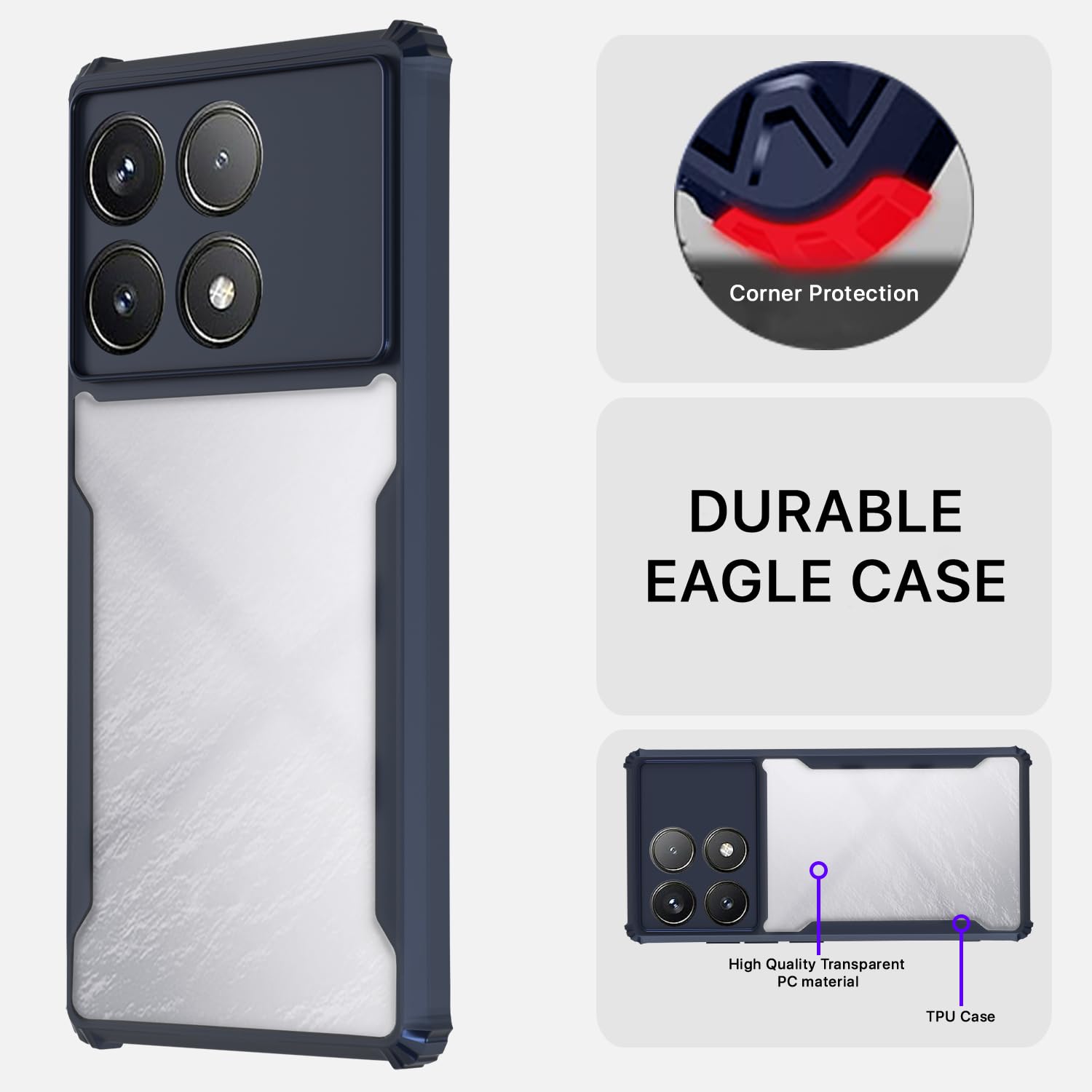 Blue Clear back cover for Poco F6 Pro 5G – Pikkme – photo 5