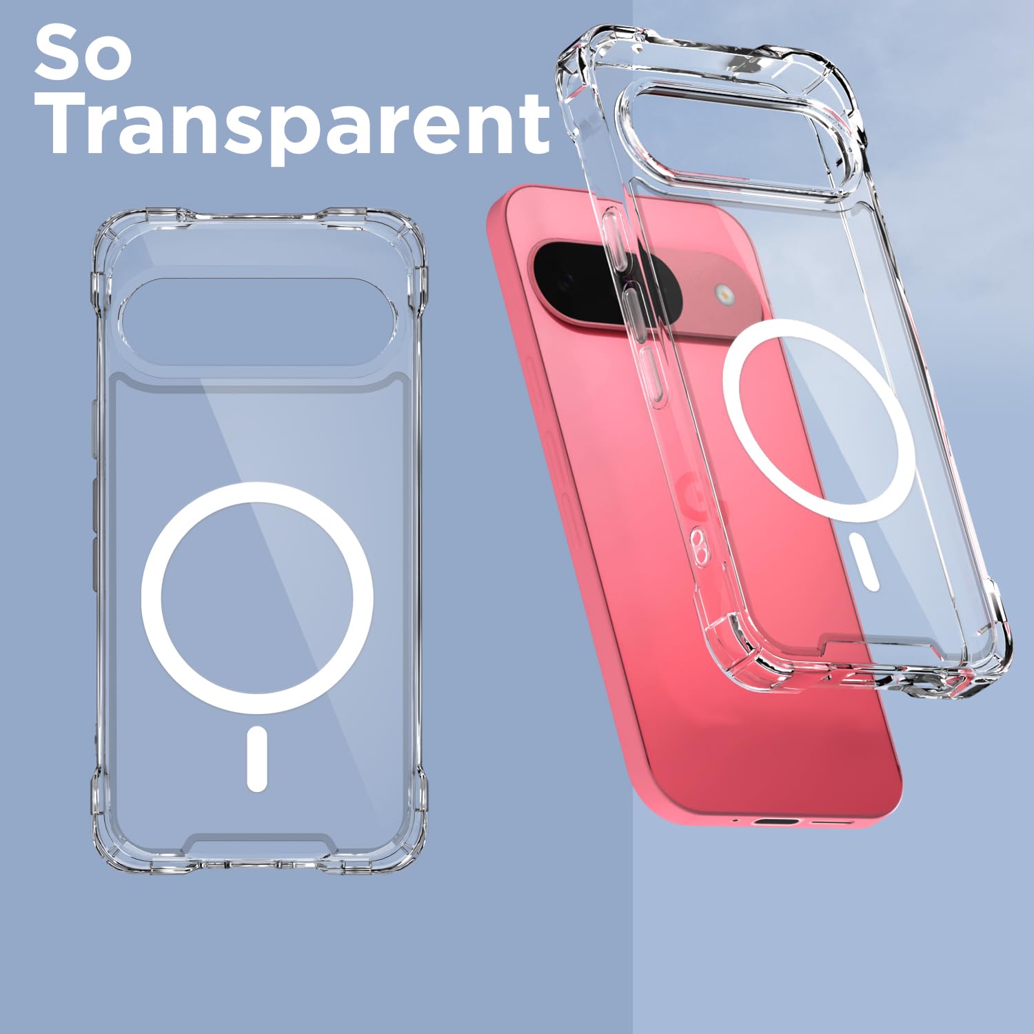 Google Pixel 9/Pixel 10/Pixel 10 Pro 5G MagSafe back cover in transparent mag-safe by Pikkme – photo 2
