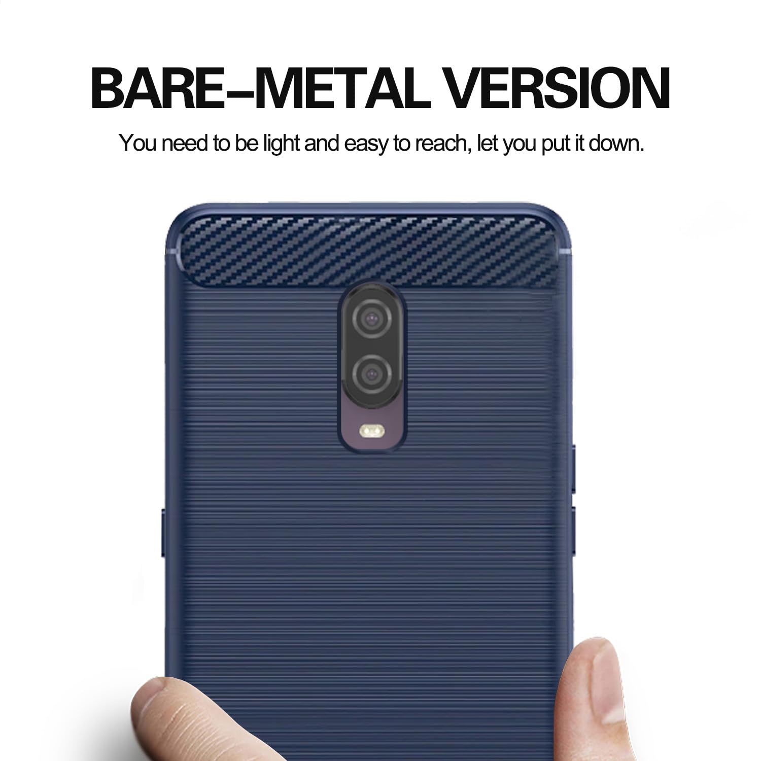 Pikkme Oneplus 6T Hybrid Carbon Fiber Back Cover | Blue