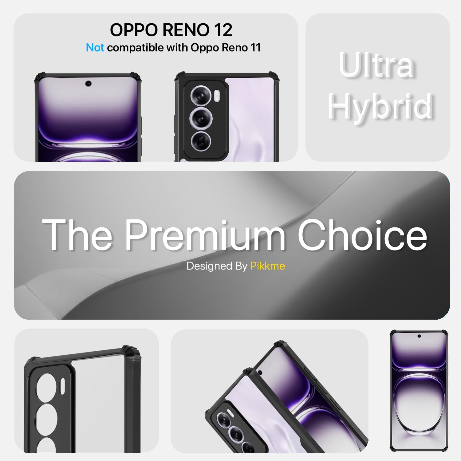 Black Clear back cover for Oppo Reno 12 5G – Pikkme – photo 3