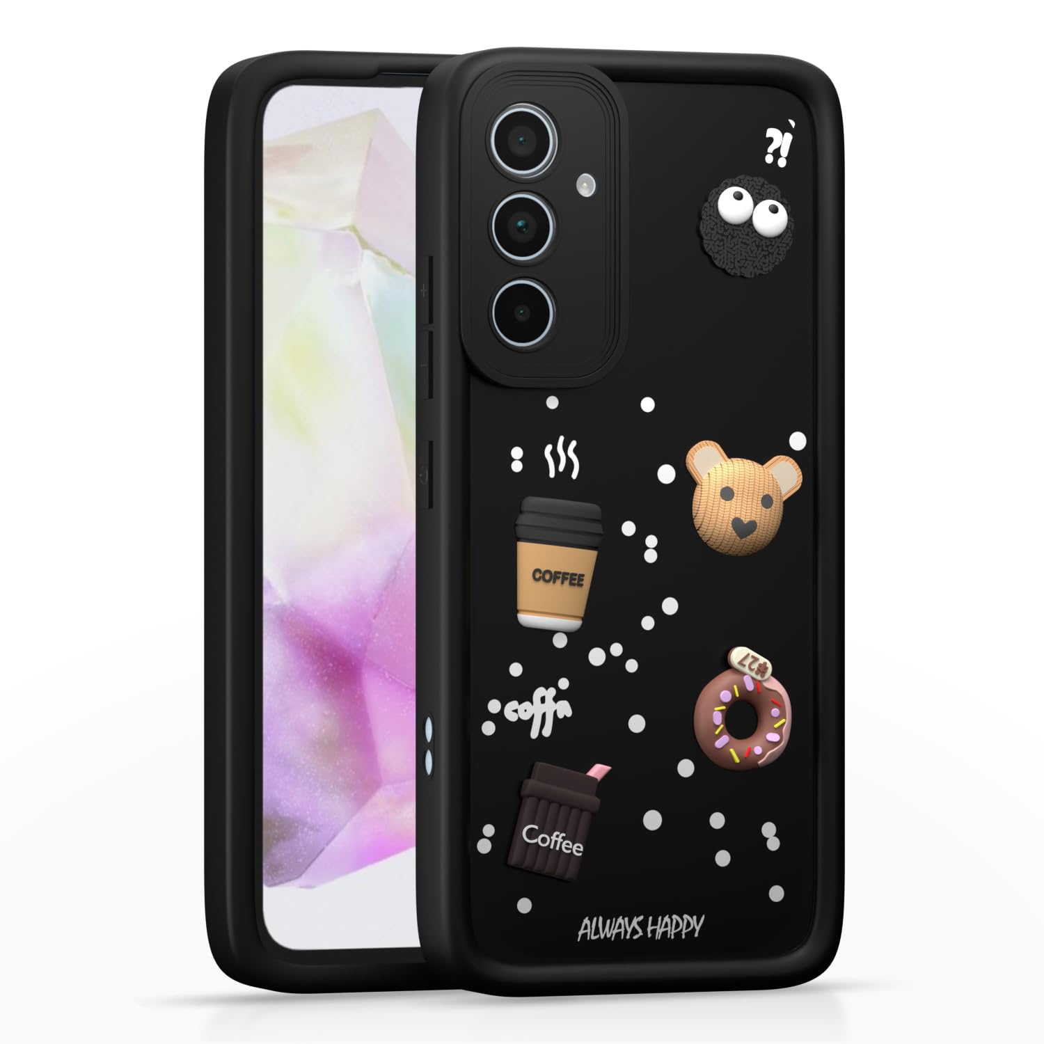 Pikkme black mobile back cover for Samsung A35 5G/3D