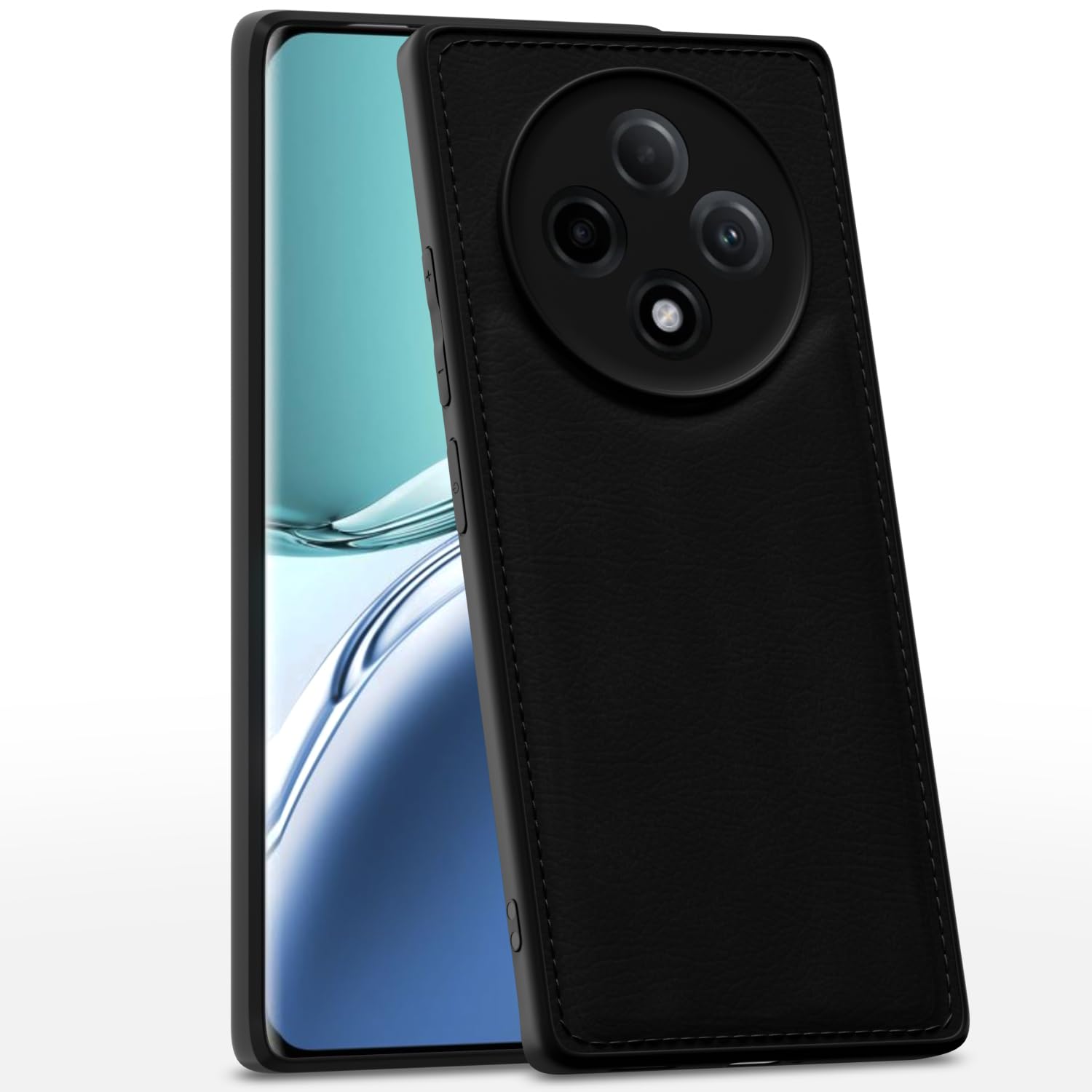 Oppo F27 Pro Plus 5G LeatherBack Back Cover – Black