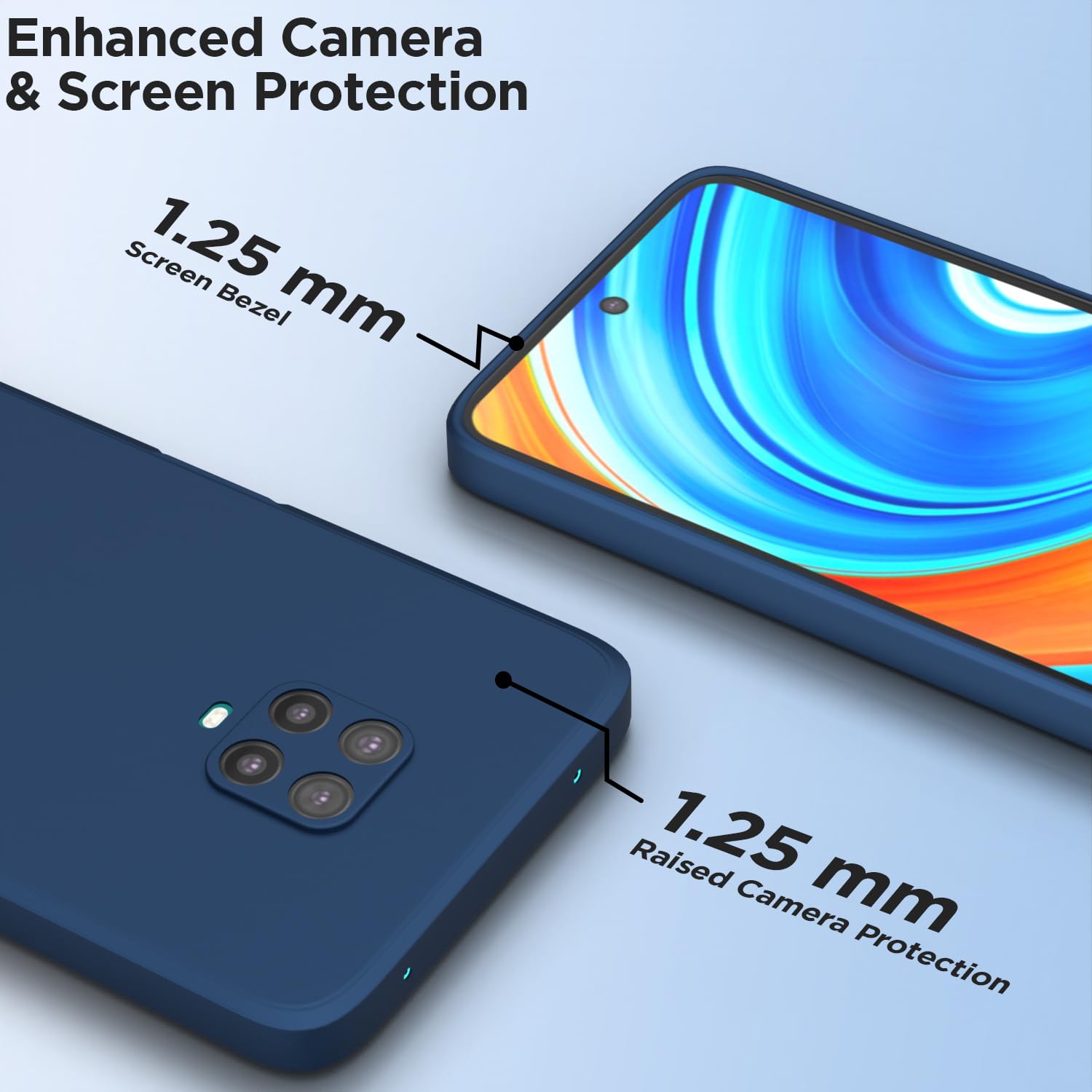 Pikkme Redmi Note 10 Lite / Redmi Note 9 Pro / Note 9 Pro Max Soft Matte Silicone Shockproof Case (Blue)