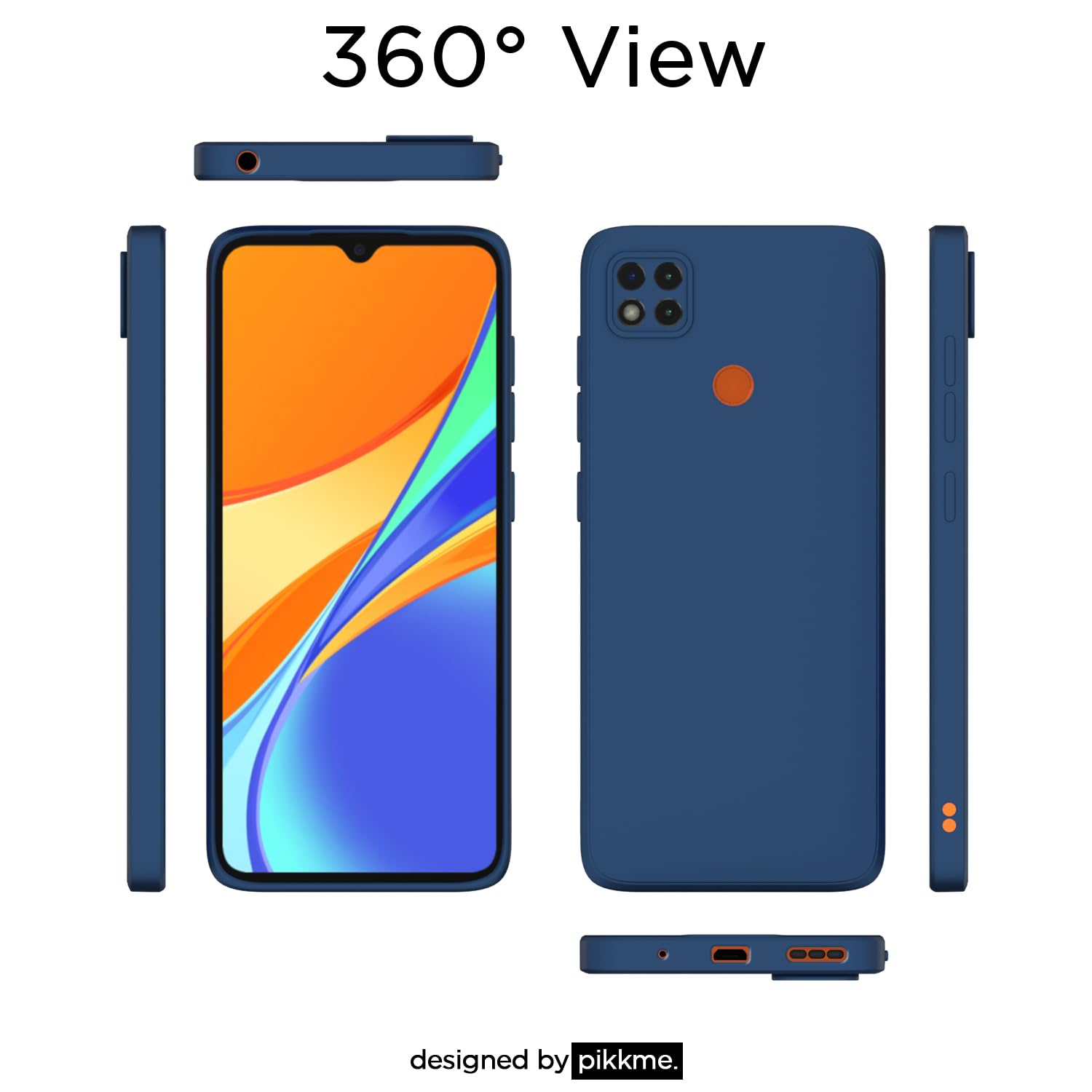 Pikkme Mi Redmi 10A / Redmi 9 / Redmi 9C / 9 Activ/Poco C31 Liquid Silicone Back Cover | Blue