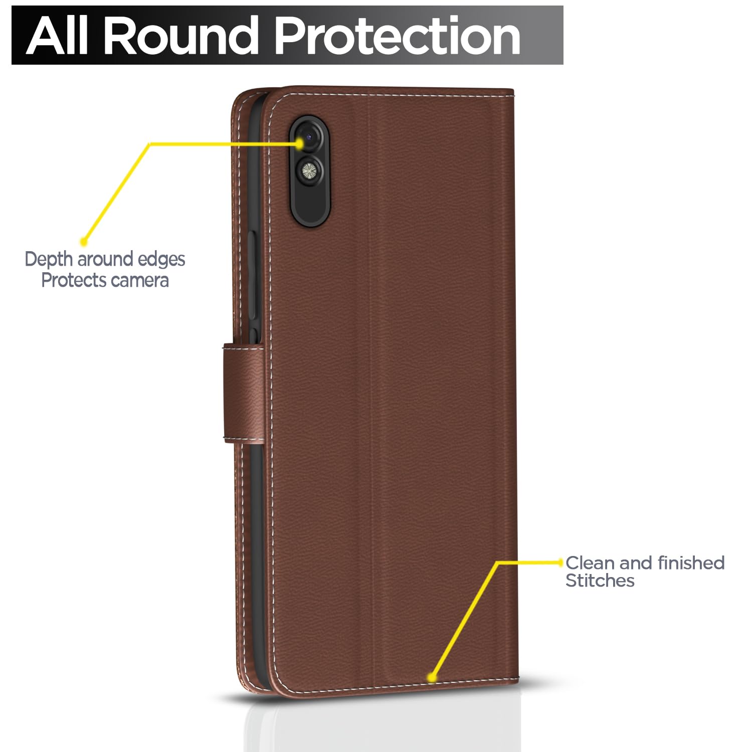Pikkme tan Wallet flip cover for Redmi 9A/9A Sport/9i/9i Sport – photo 4