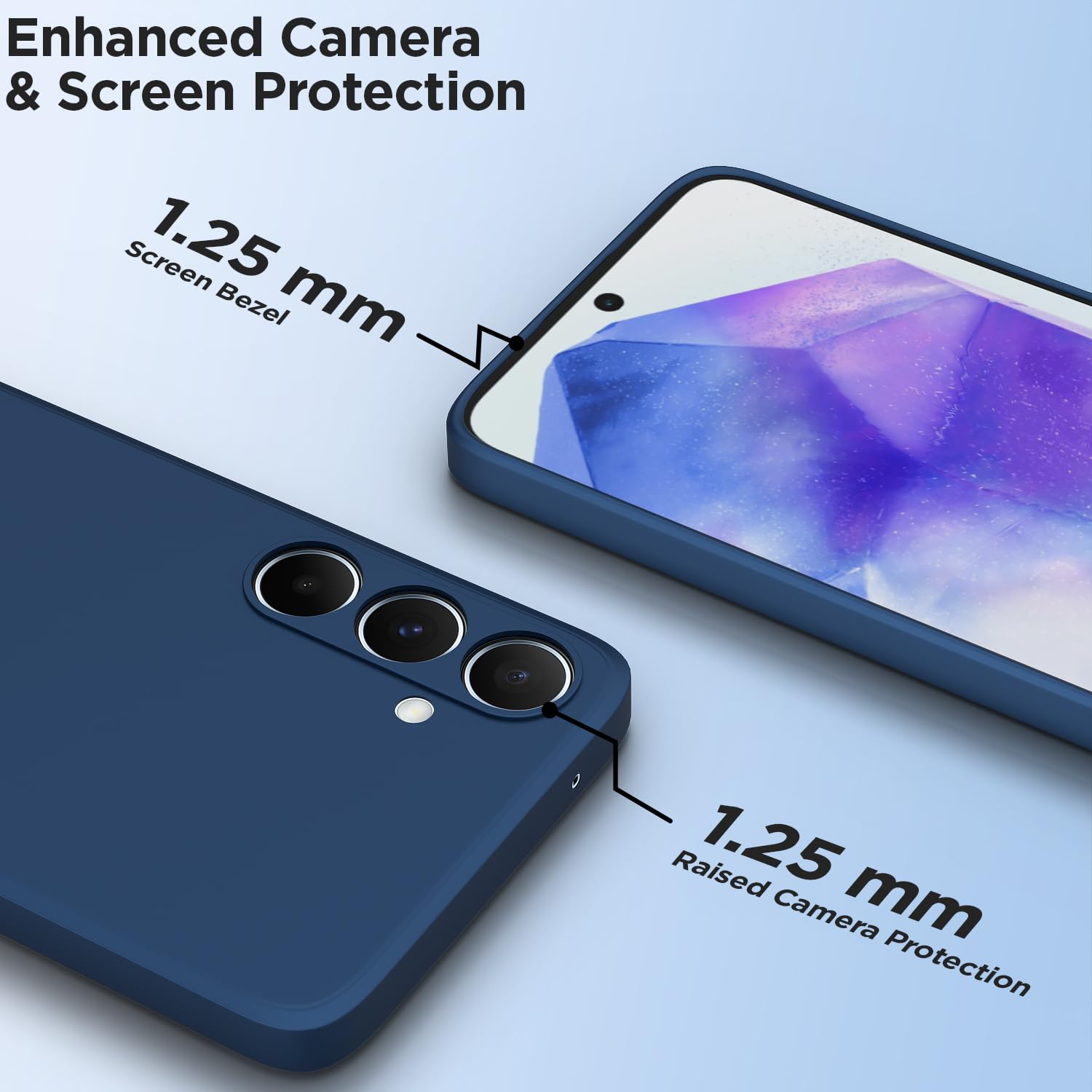 Pikkme blue Matte back cover for Samsung A55 5G – photo 2