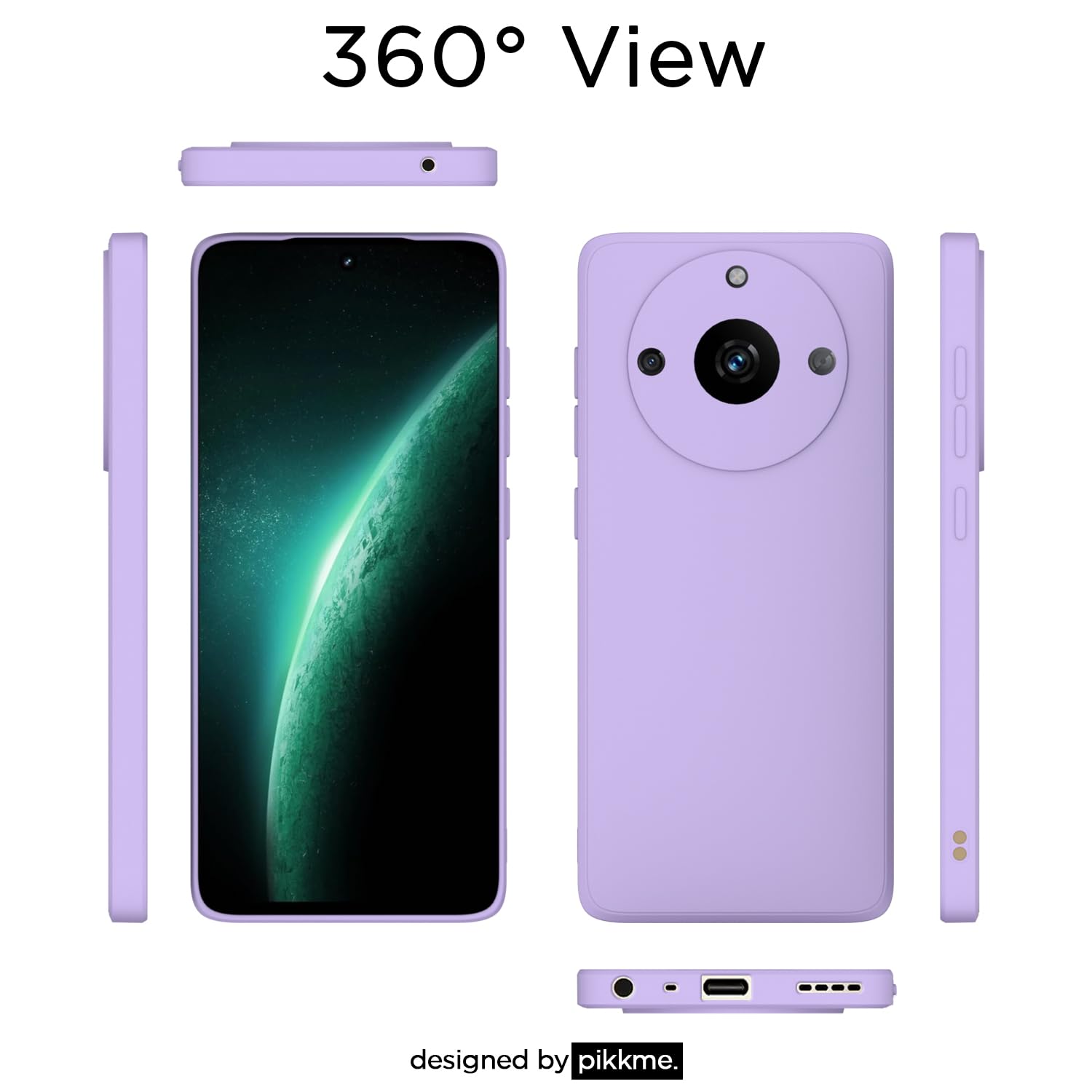 Pikkme Realme Narzo 60 5G Soft Matte Silicone Shockproof Case (Purple)