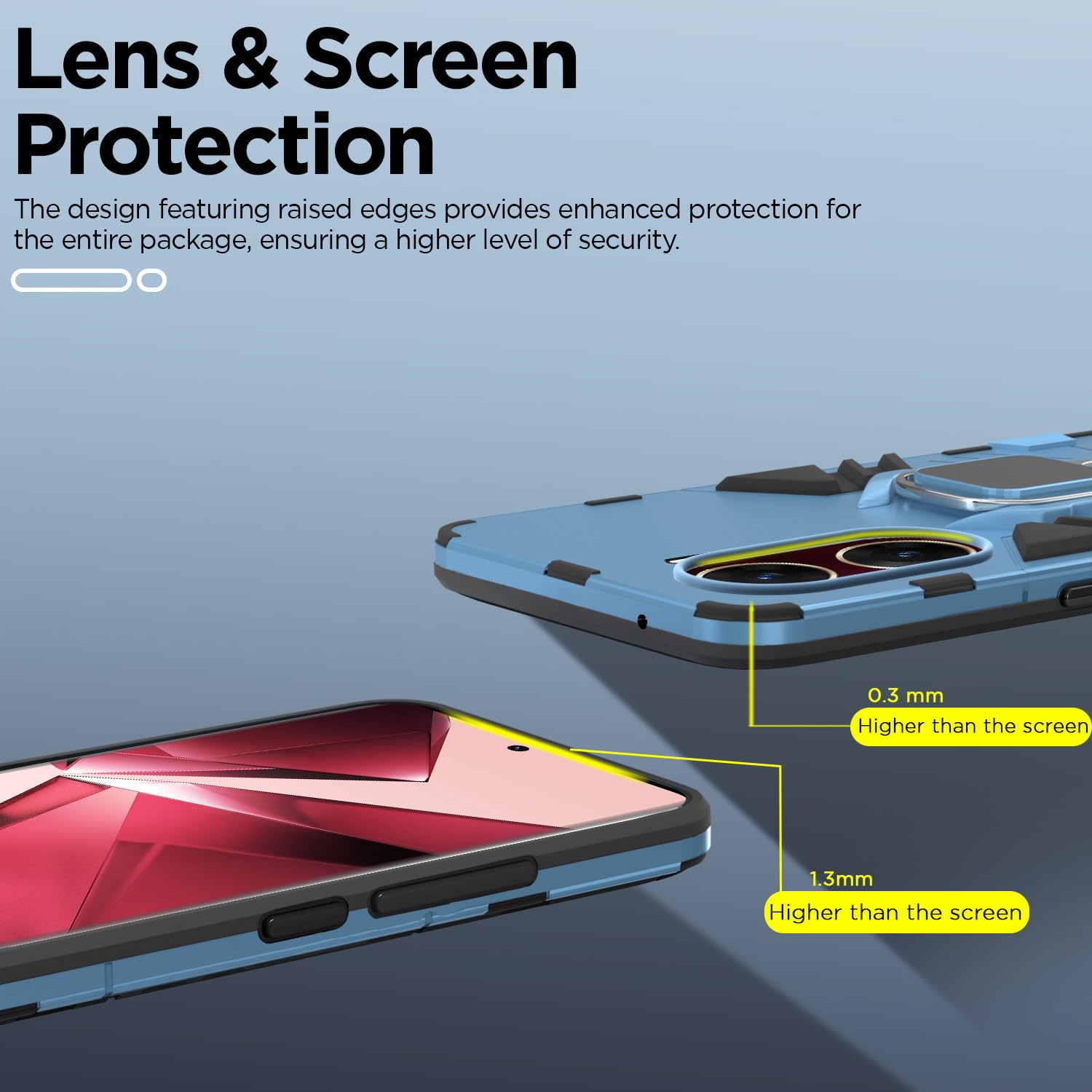 Pikkme Vivo V29e 5G D5 Tough Armor Back Cover (Blue)