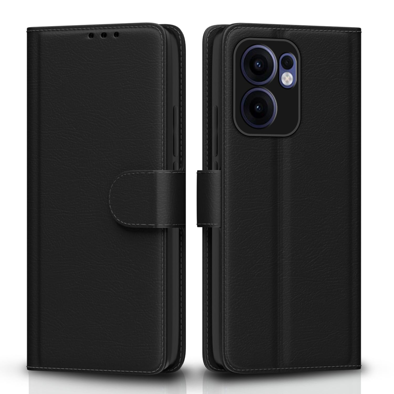 Pikkme black Wallet wallet flip cover for Oppo Reno 13F 5G