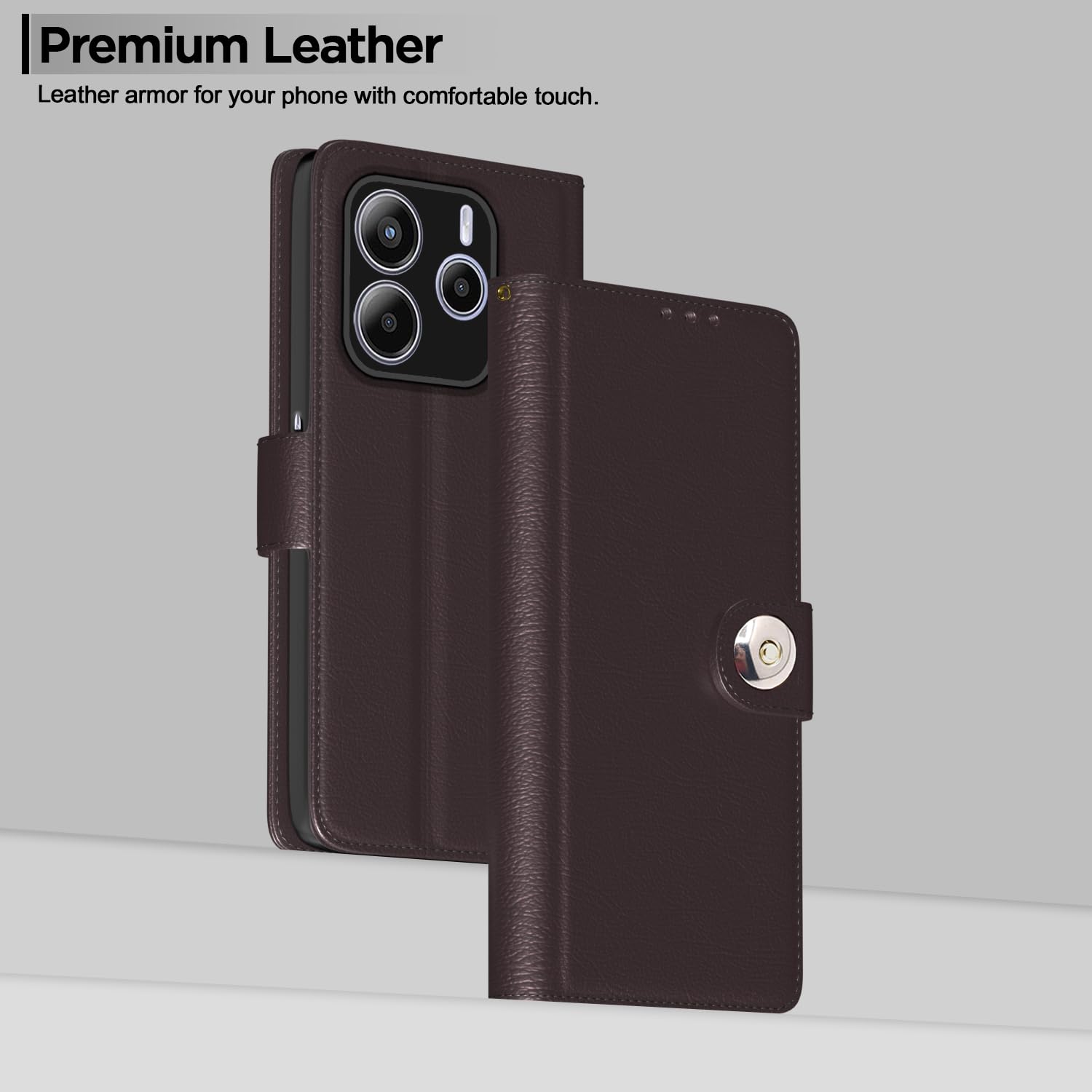 Pikkme Redmi Note 14 5G coffee flip case – photo 2