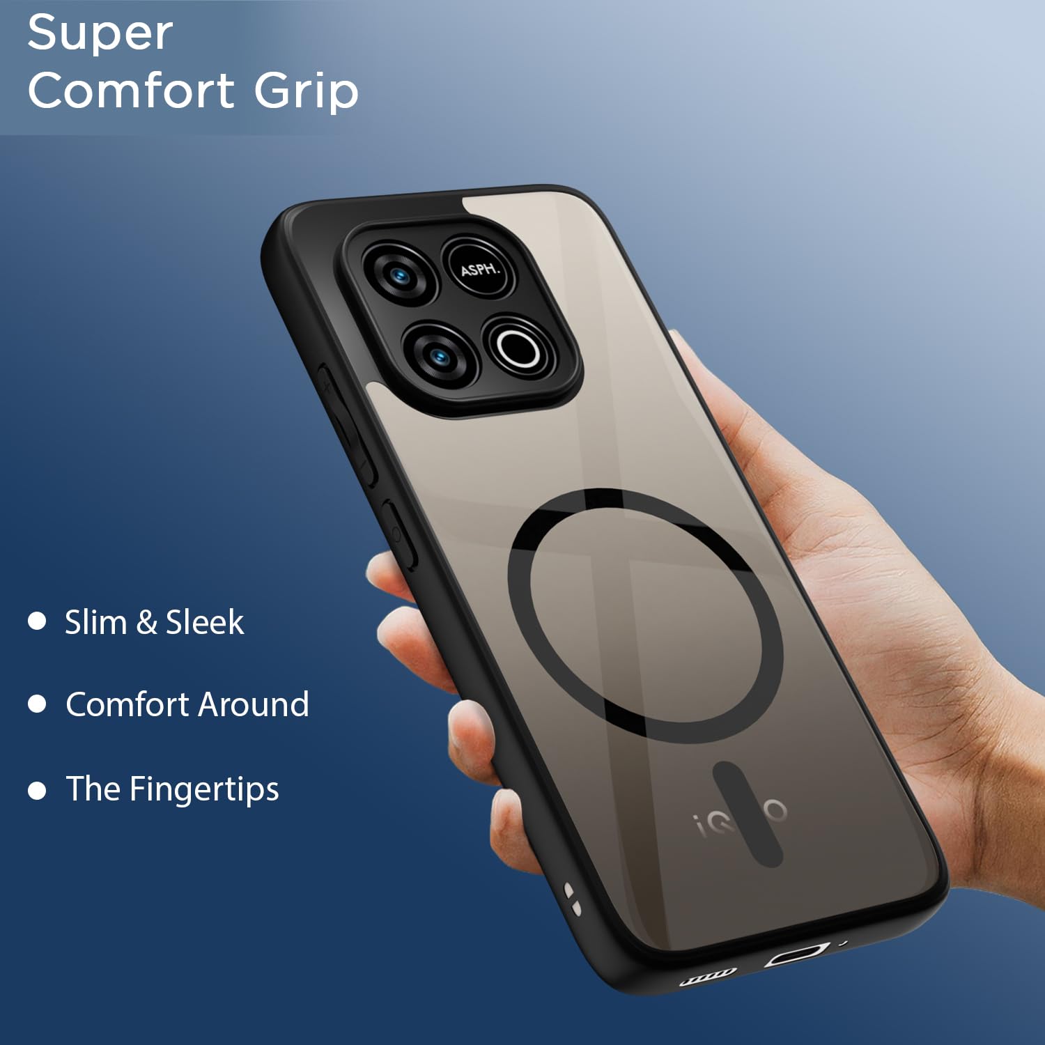 Pikkme Infinix GT 30 Pro 5G Eagle 2 Mag-Safe Shockproof Hard Transparent Back Cover (Black)