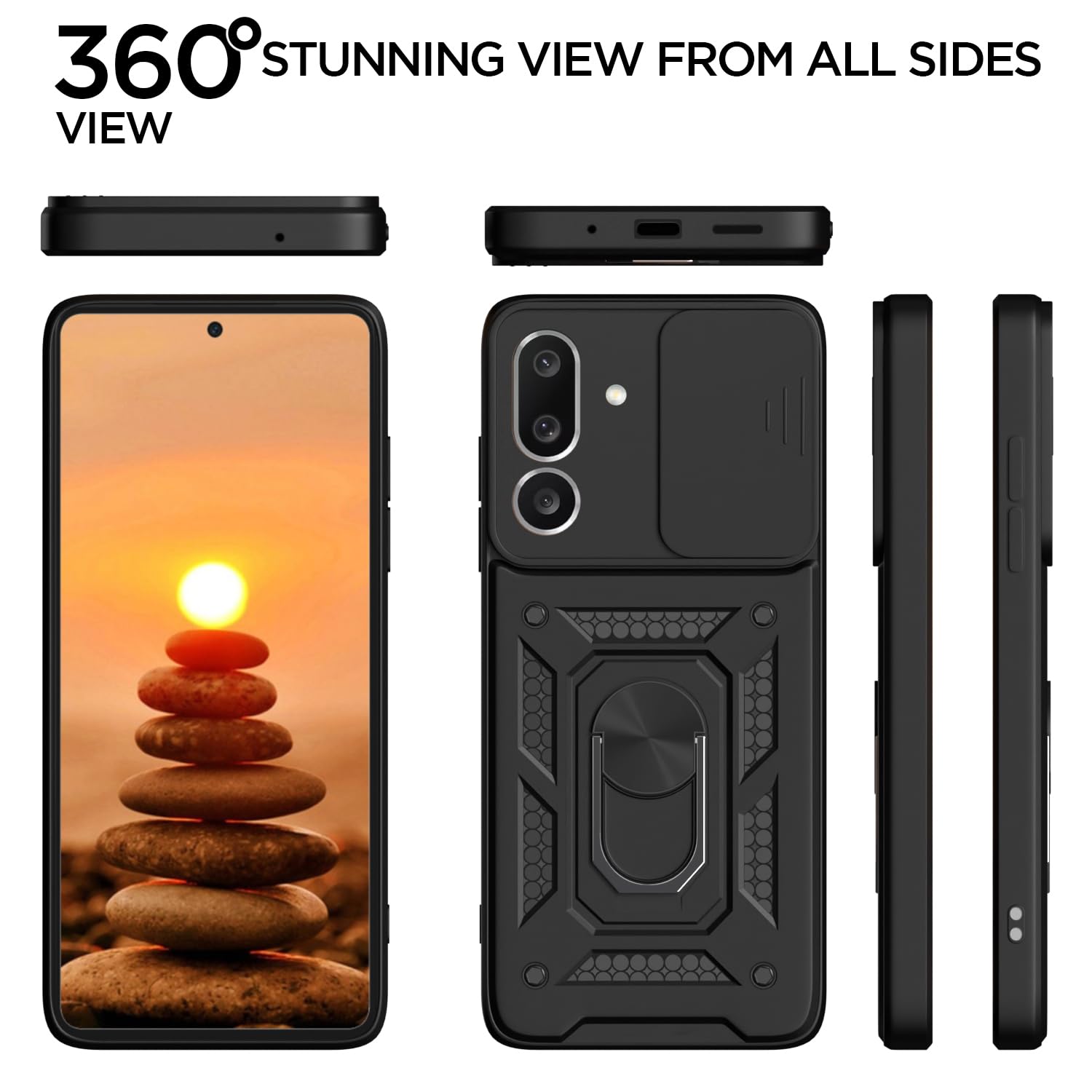 Pikkme Samsung Galaxy M36 5G D10 Tough Armor Back Cover (Blue)