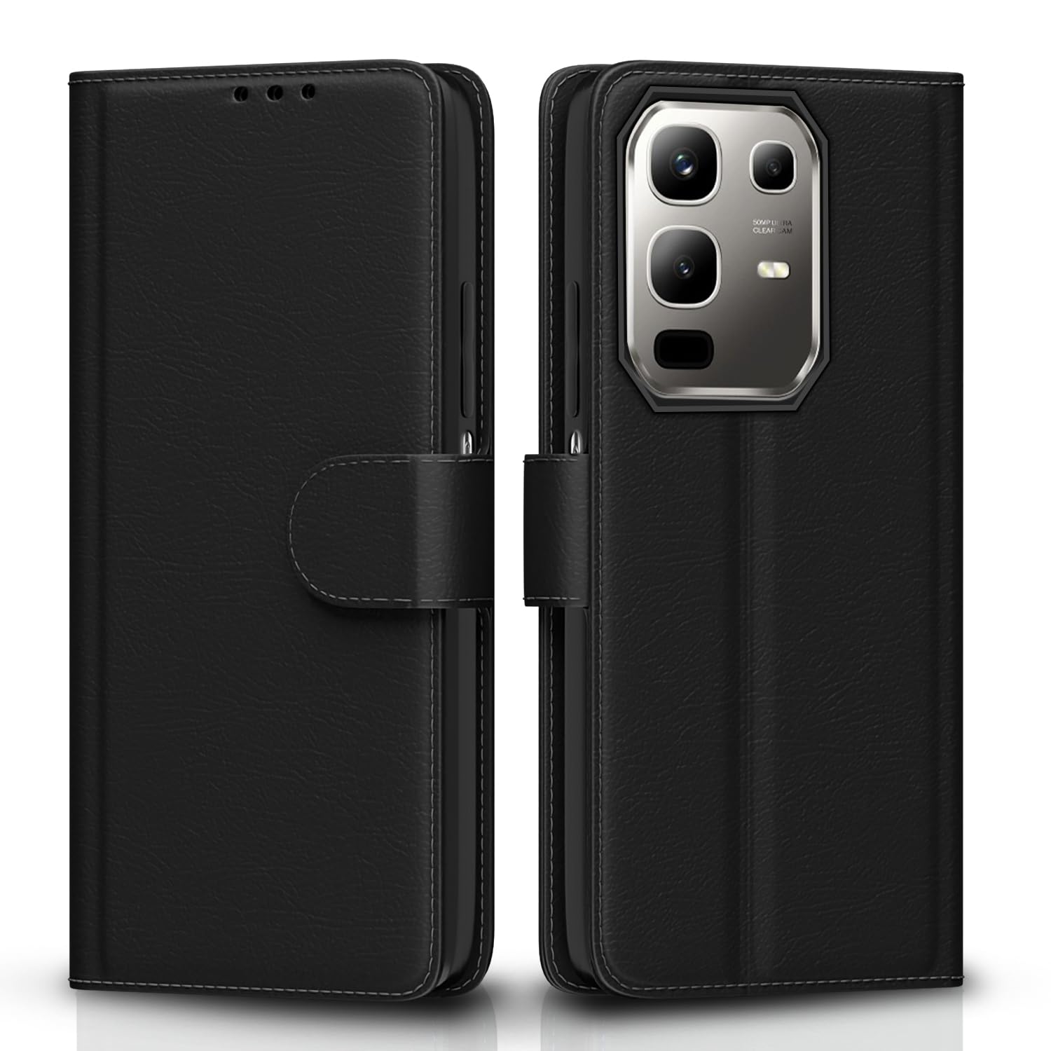 Pikkme Infinix Note 50x 5G Vintage Flip Cover (Black)
