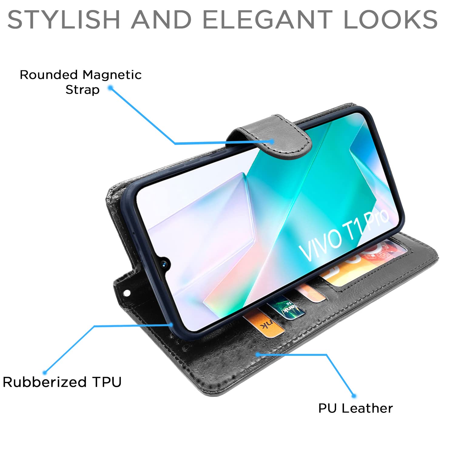Black flip case for Vivo T1 Pro/iQOO Z6 Pro 5G – Pikkme – photo 3