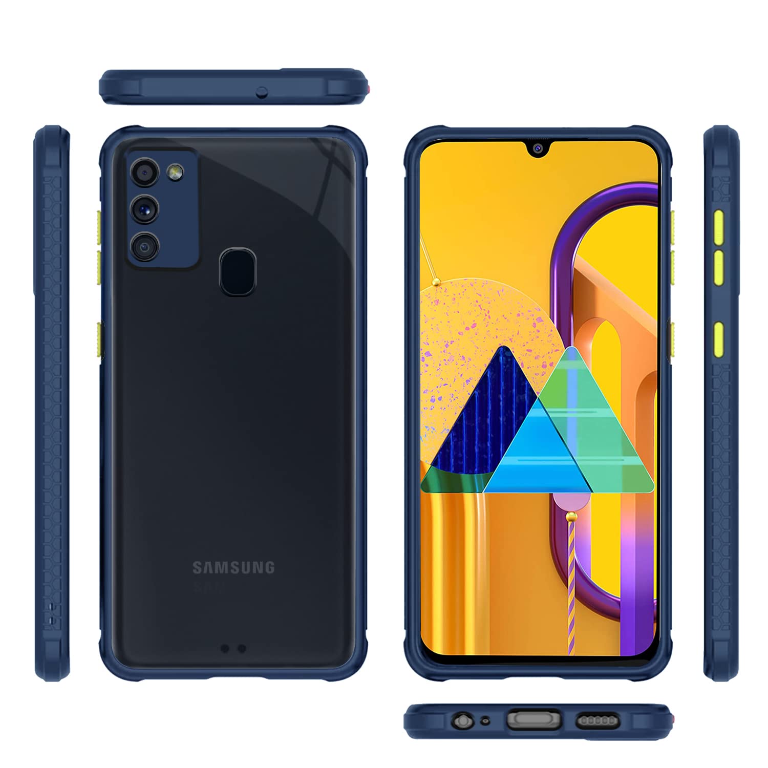 Samsung M30s/M21/M21 2021 Clear back cover in blue by Pikkme – photo 3