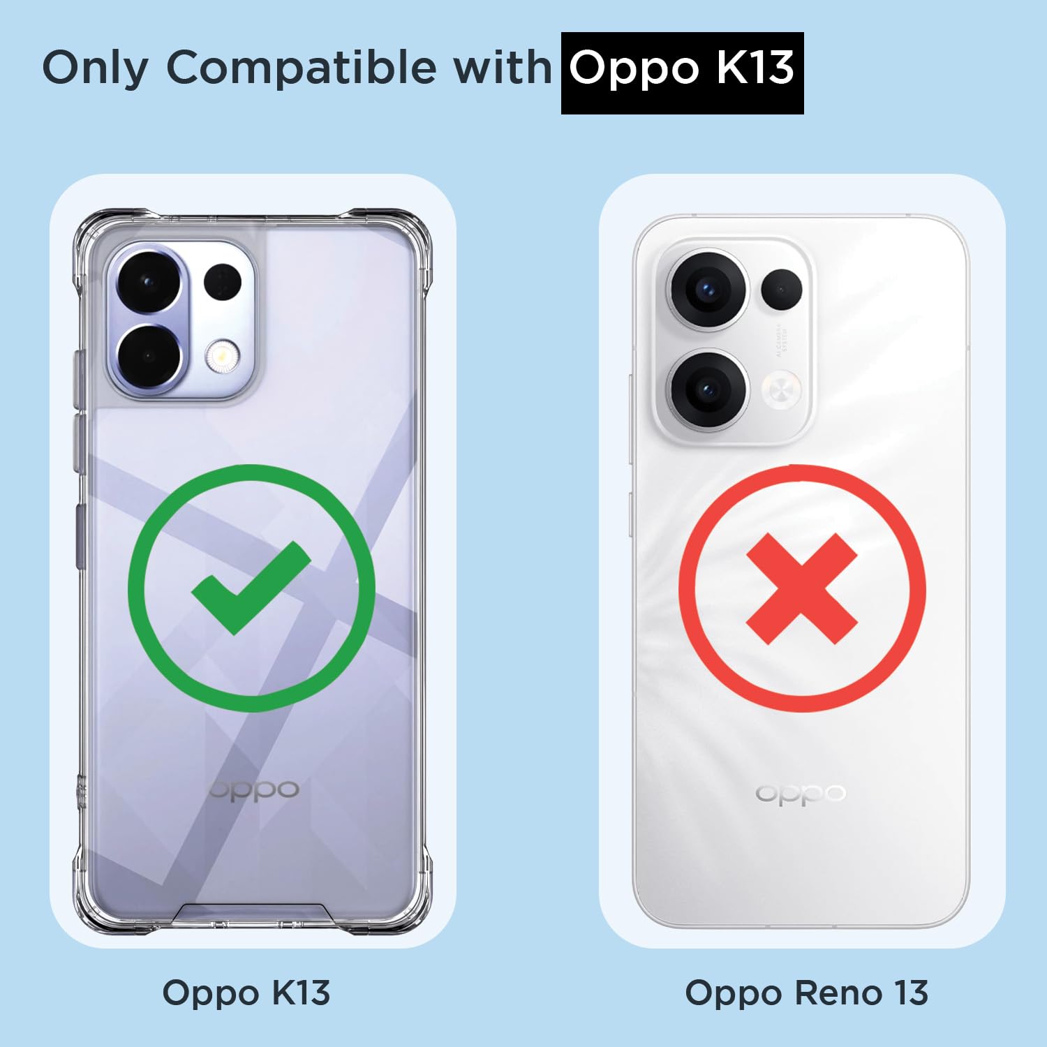 Pikkme Oppo K13 5G PC + TPU Crystal Clear Back Cover (Transparent)