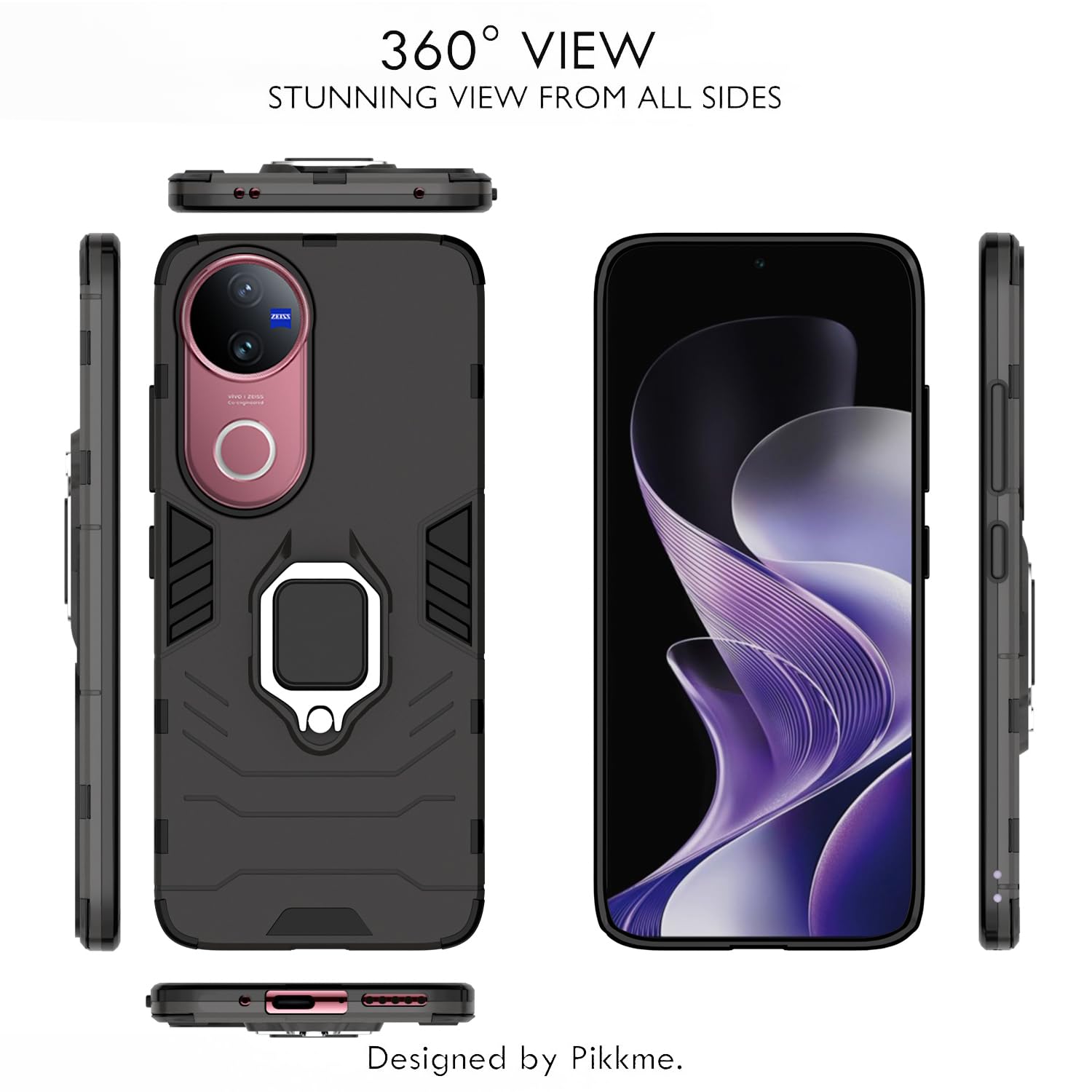 Black phone cover for iQOO Z10R/Vivo V50/V50e/Vivo T4R 5G – Pikkme – photo 3