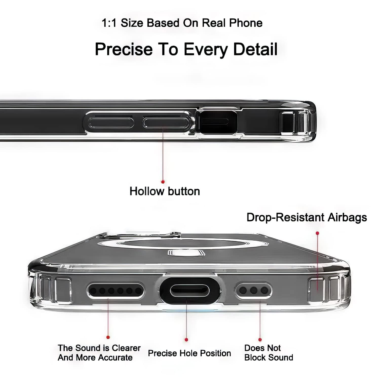 Pikkme iPhone 12/12 Pro Mag-Safe Crystal Clear | TPU & Polycarbonate Back Cover (Transparent)